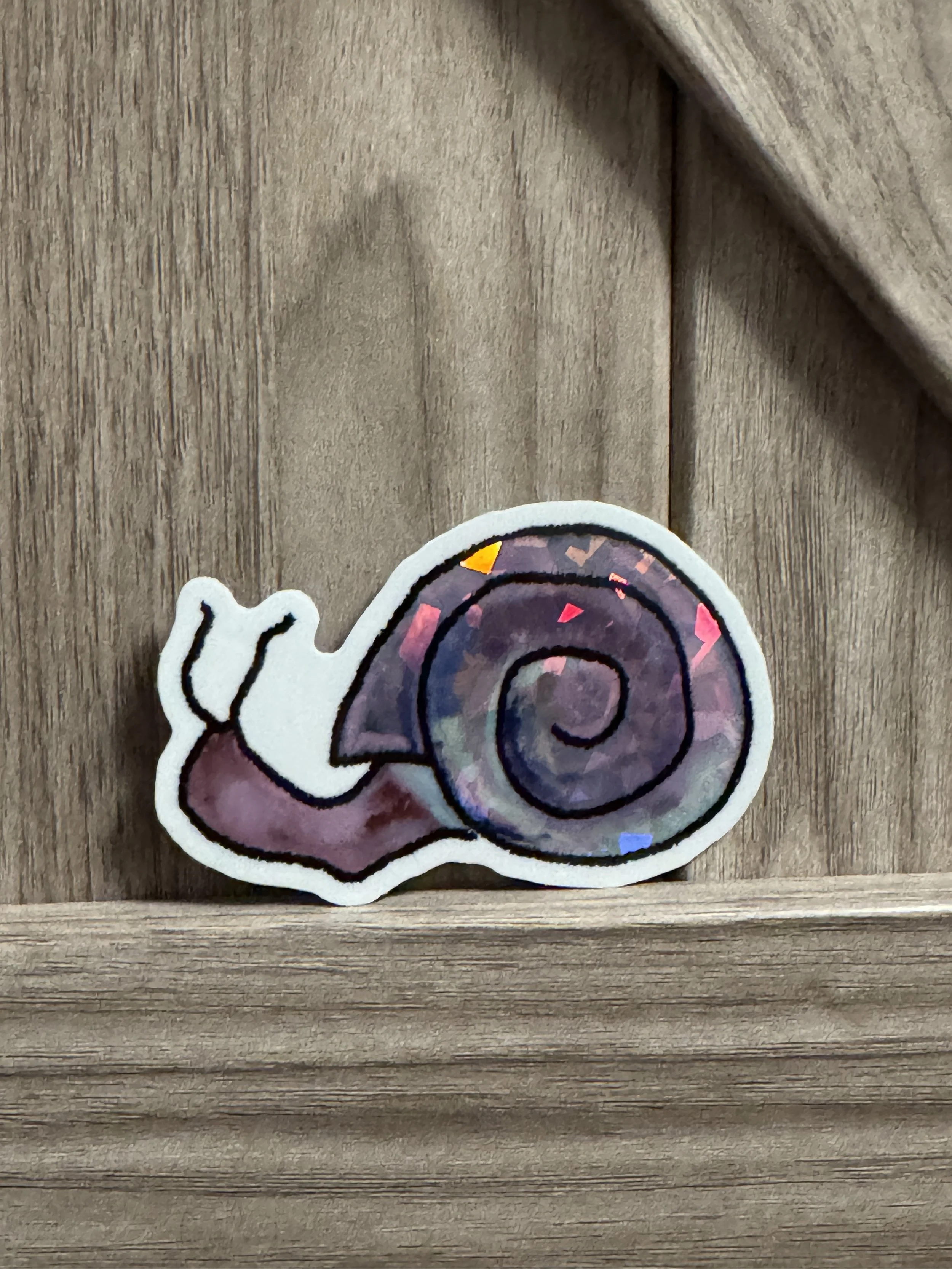Disco Hand Drawn Snail Sticker - 3" - AbstractbyRabrams -