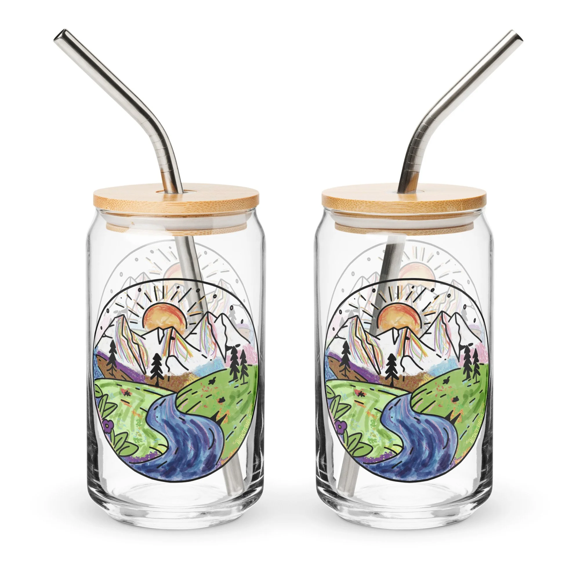 Progress Mountain Can-shaped glass - AbstractbyRabrams -