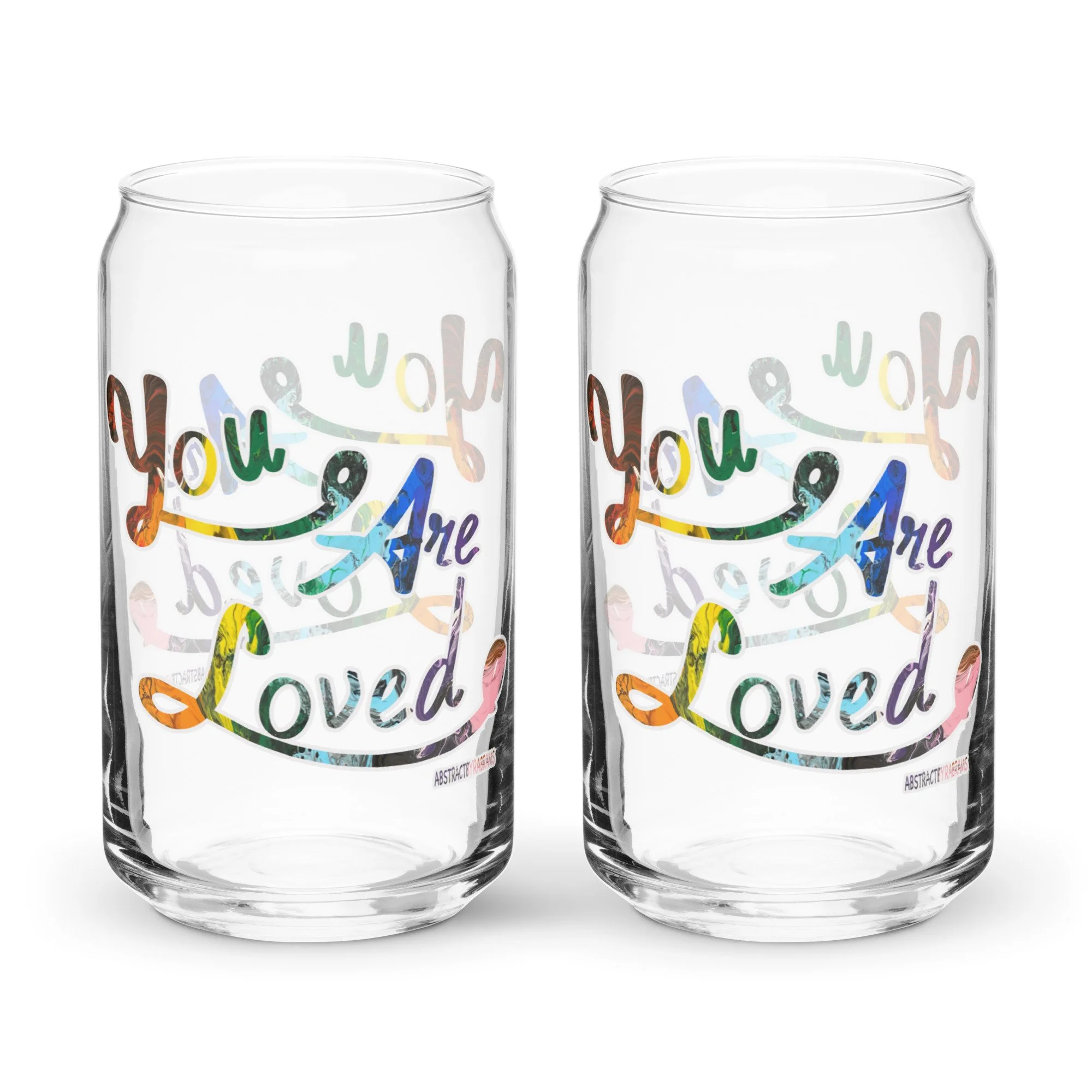 You Are Loved Can-shaped glass - AbstractbyRabrams - 68F163534F912_16-oz