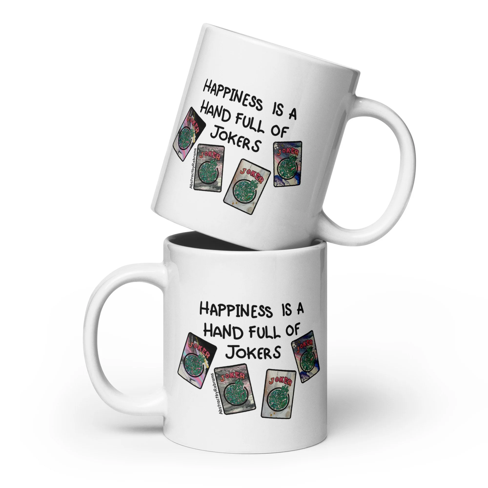Mahjong Themed White Glossy Mug - AbstractbyRabrams - 691FB7E3856B5_20-oz