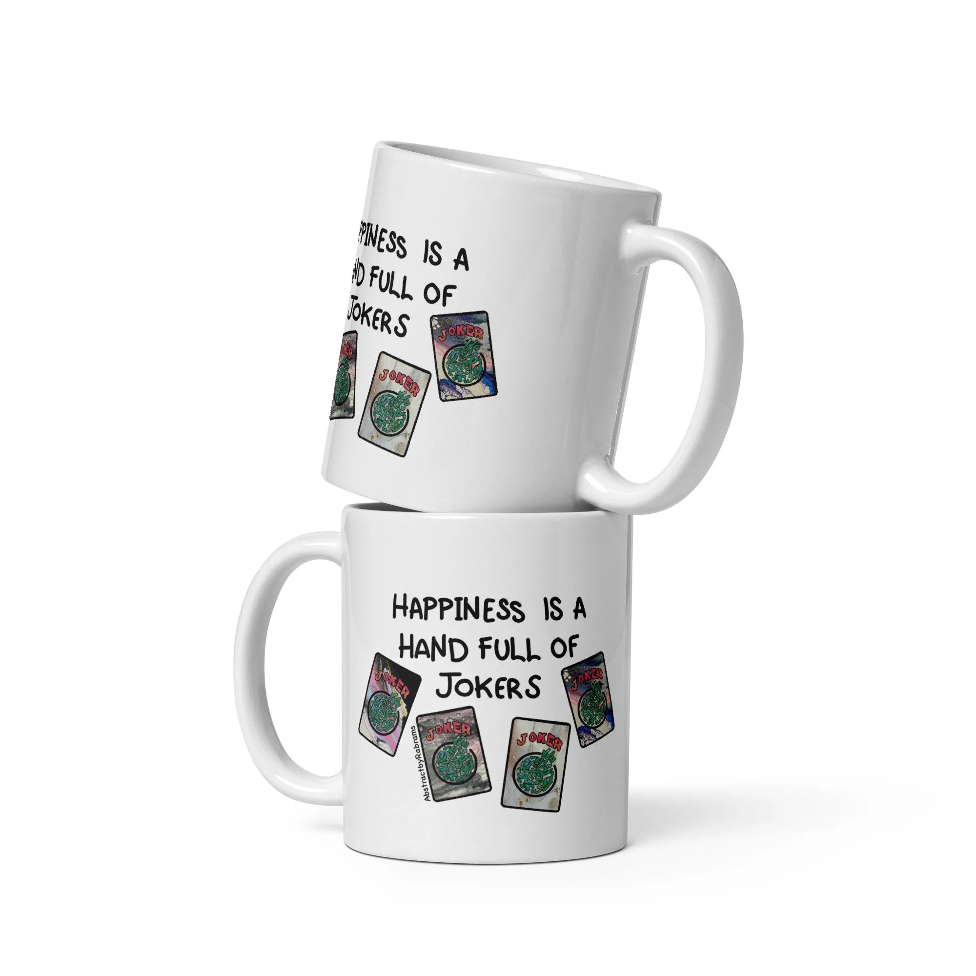 Mahjong Themed White Glossy Mug - AbstractbyRabrams - 691FB7E3856B5_11-oz