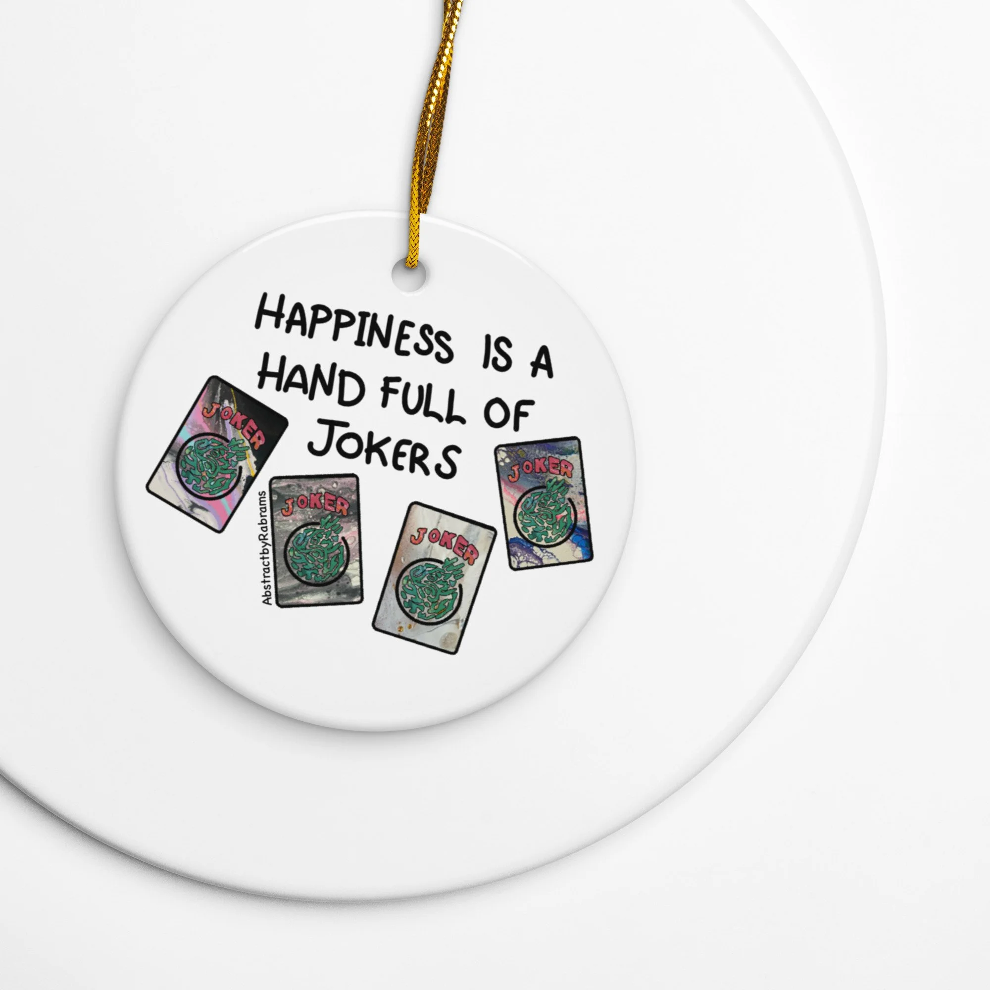Mahjong Jokers Double-Sided Ceramic Ornament - AbstractbyRabrams -