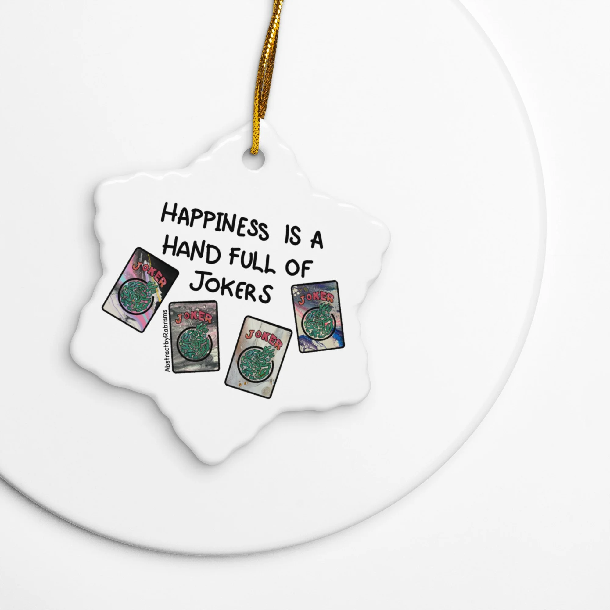 Mahjong Jokers Double-Sided Ceramic Ornament - AbstractbyRabrams -