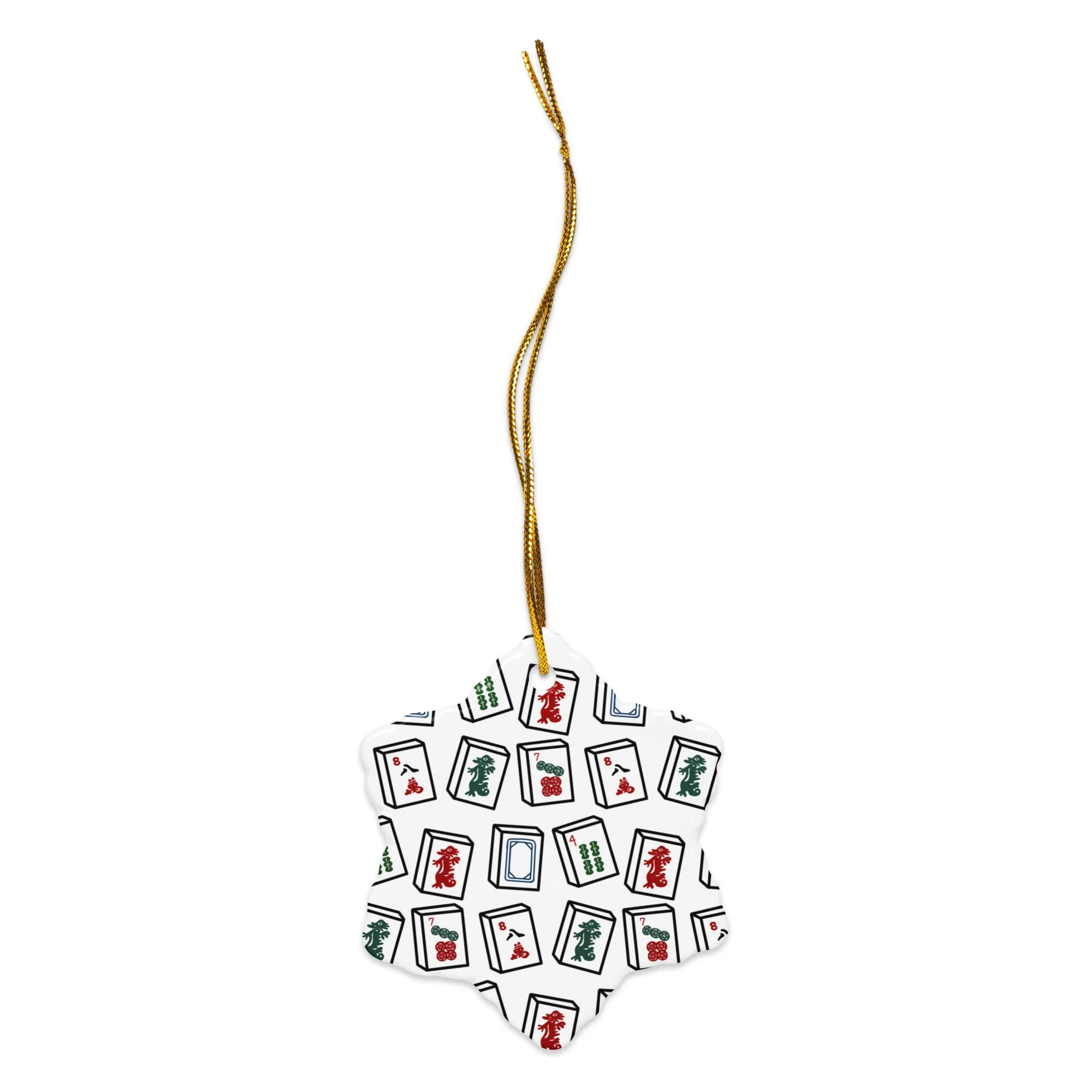 Mahjong Tiles Double-Sided Ceramic Ornaments - AbstractbyRabrams - 691FE73D4152D_Snowflake