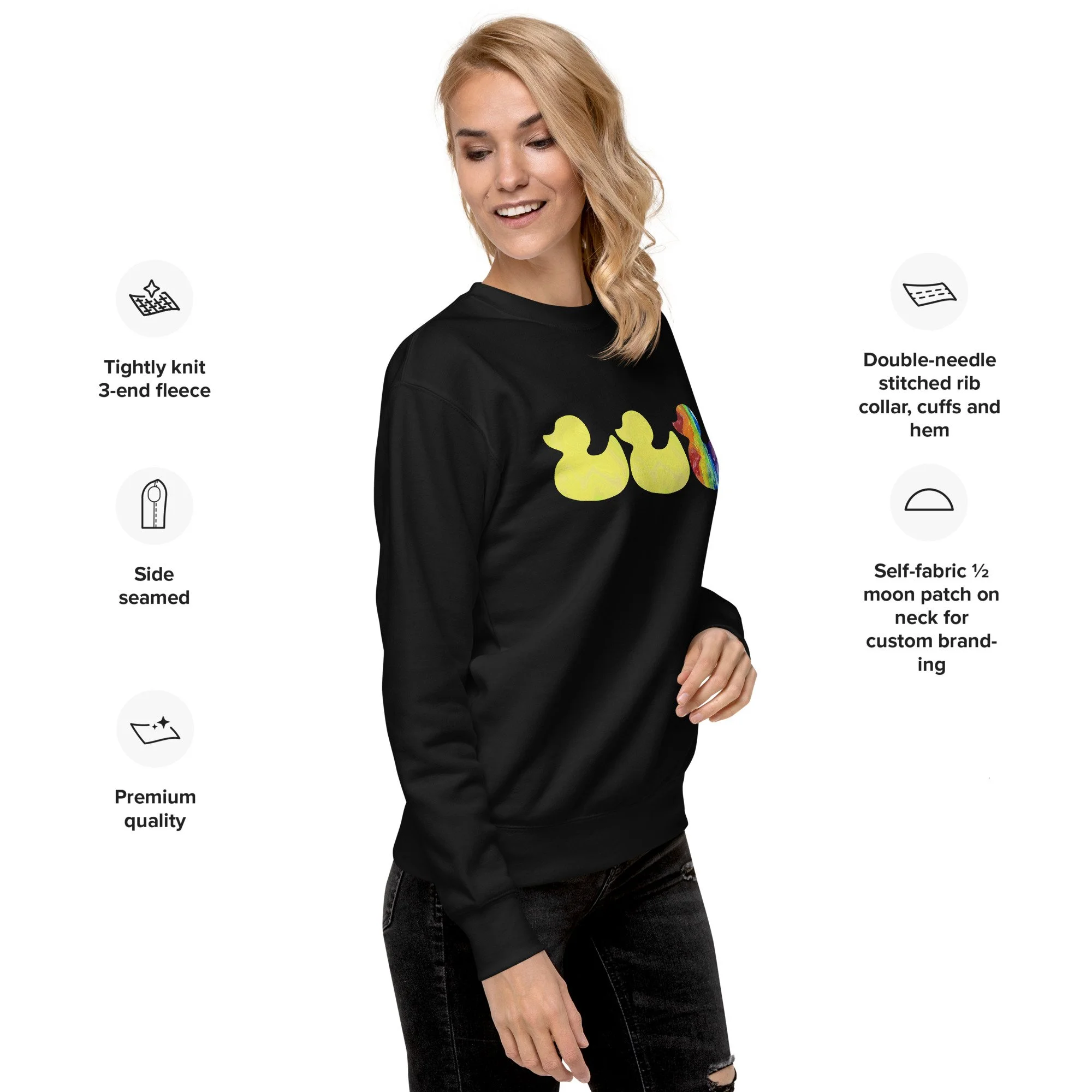Duck Duck Gray Duck Pride Unisex Premium Sweatshirt - AbstractbyRabrams -