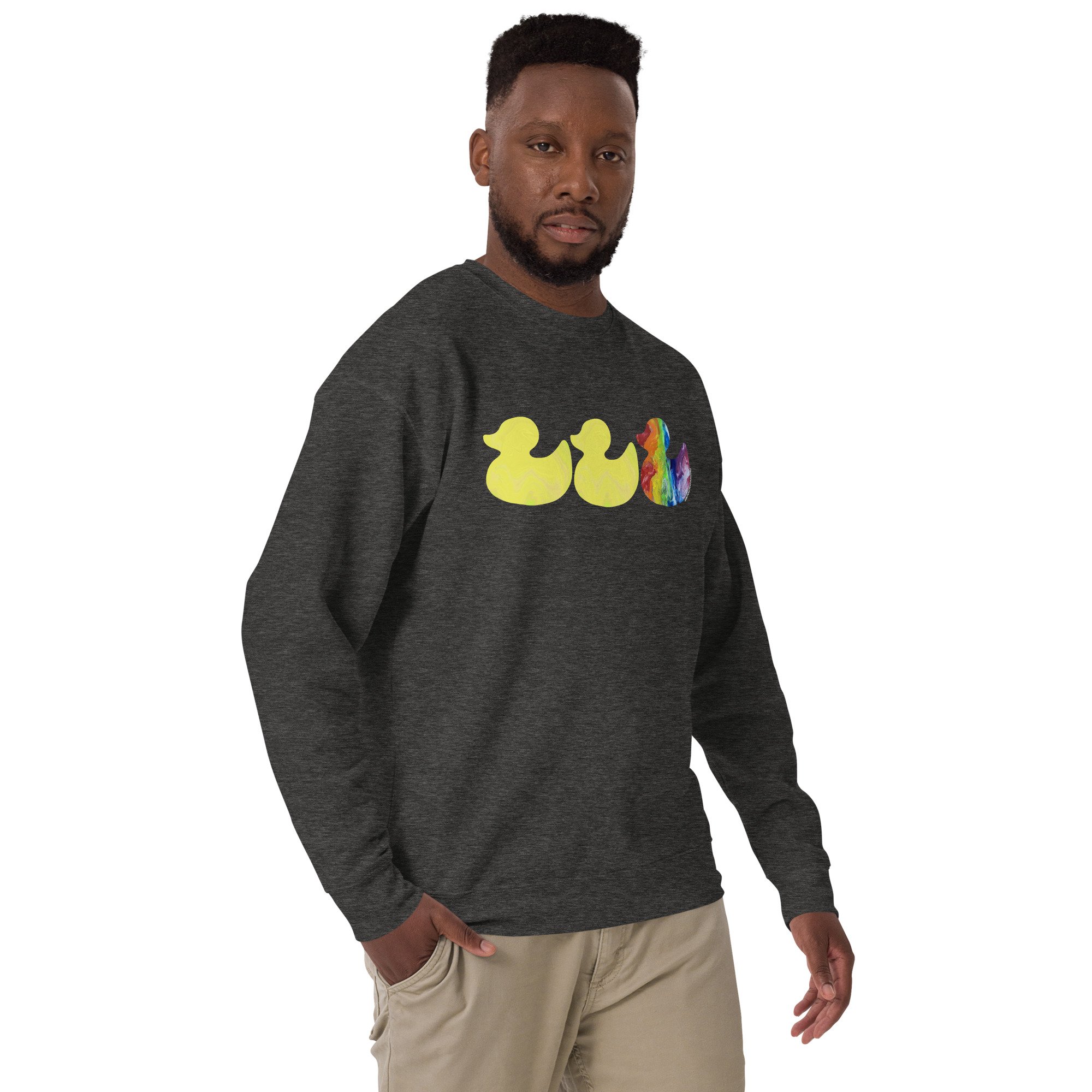 Duck Duck Gray Duck Pride Unisex Premium Sweatshirt - AbstractbyRabrams -