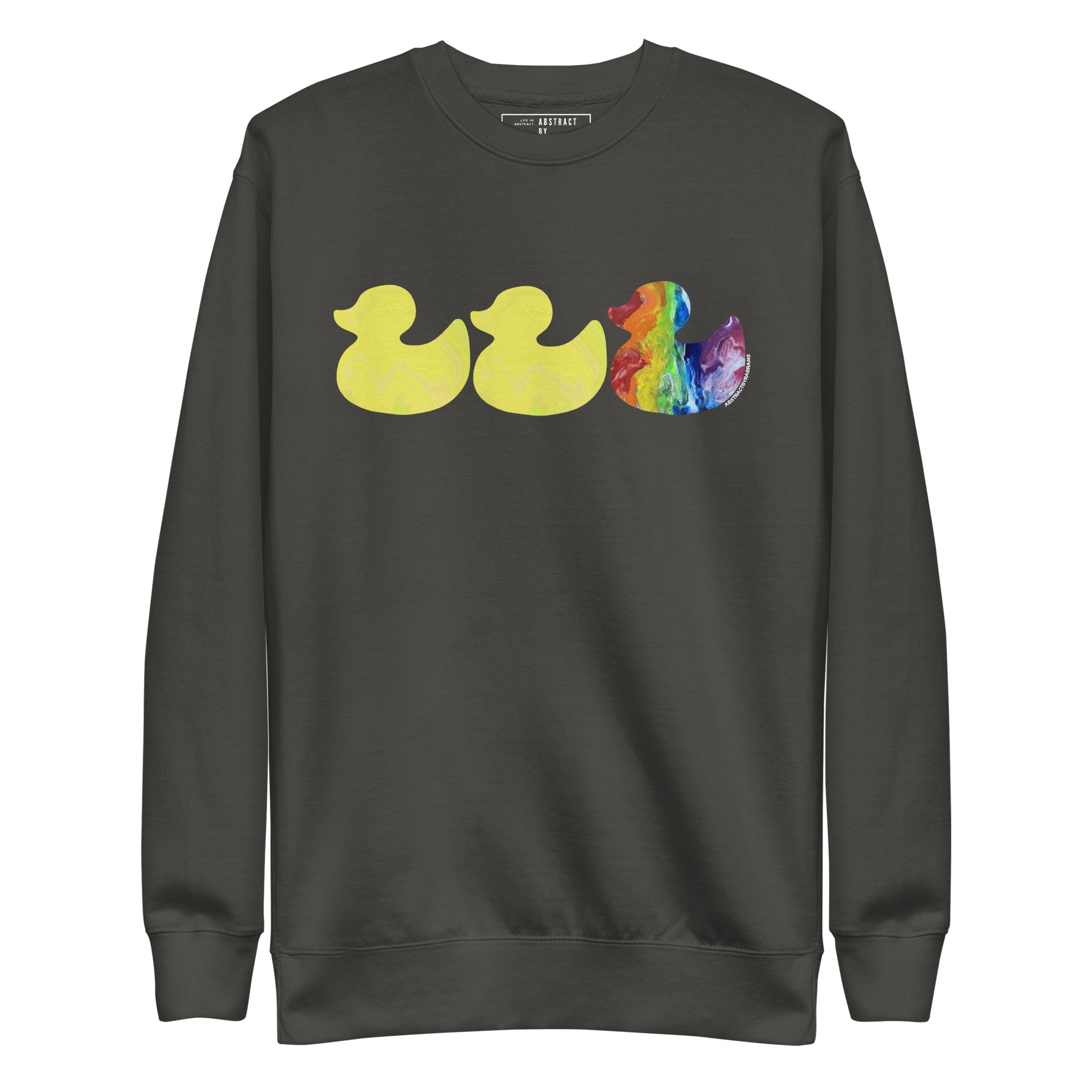 Duck Duck Gray Duck Pride Unisex Premium Sweatshirt - AbstractbyRabrams - 692FABD577D69_Vintage-Black-S