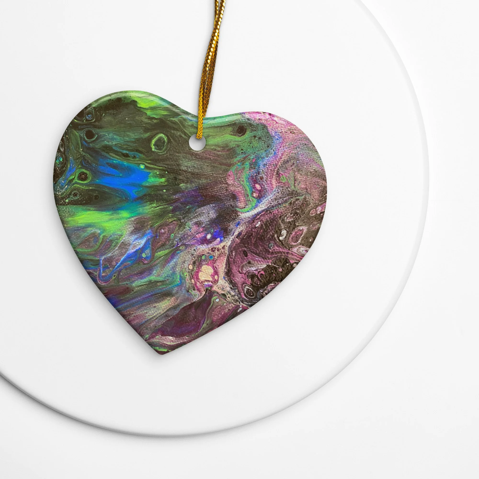 Abstract Peacock Double-sided ceramic ornaments - AbstractbyRabrams -