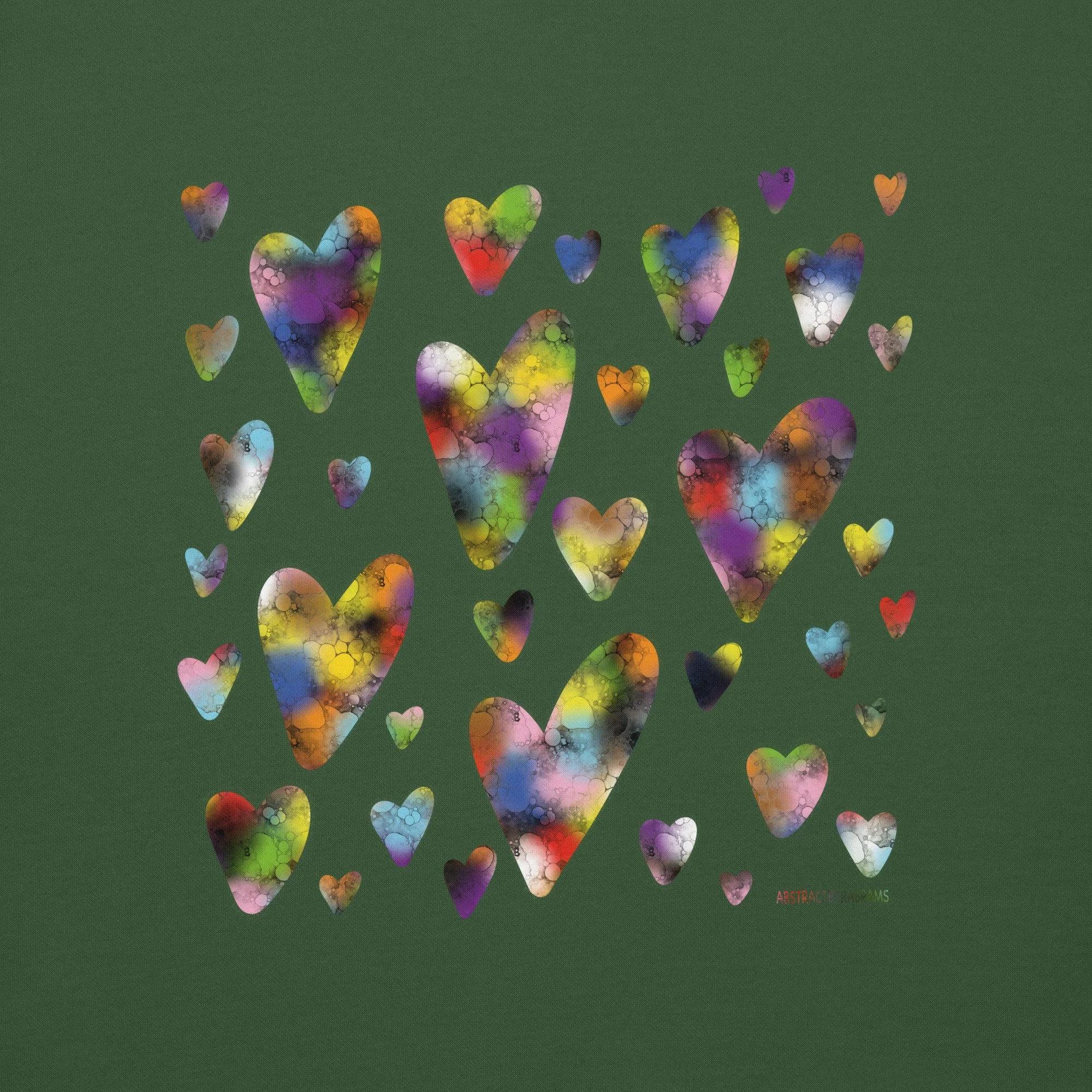 Rainbow Hearts Unisex Premium Sweatshirt - AbstractbyRabrams -