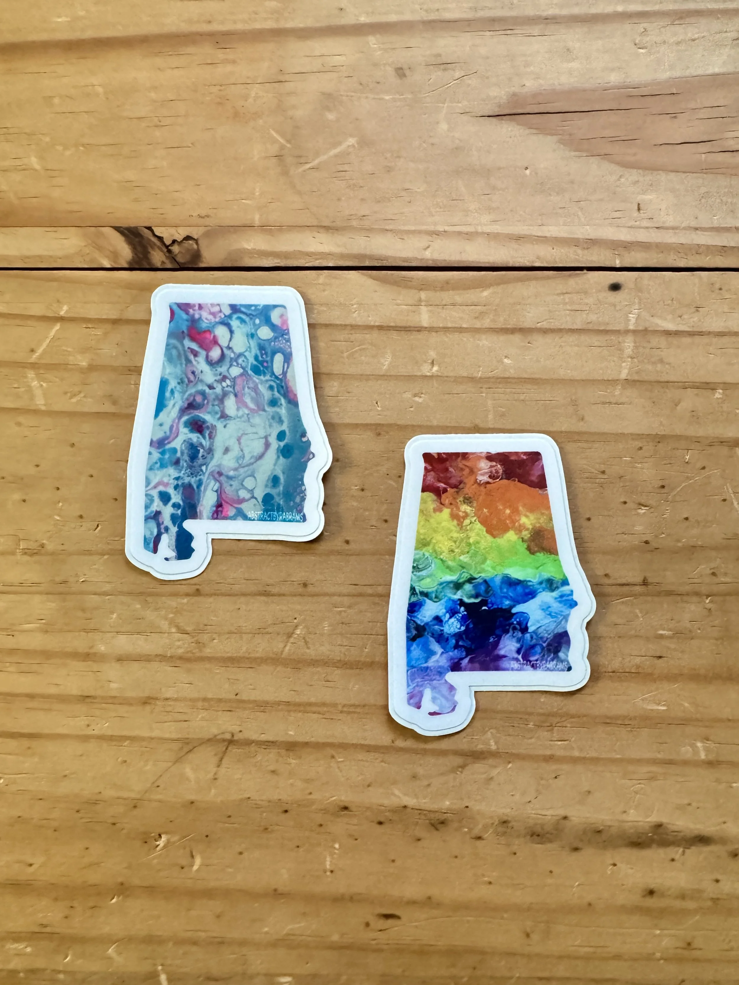 Alabama State Trans Pride and Rainbow State Vinyl Sticker