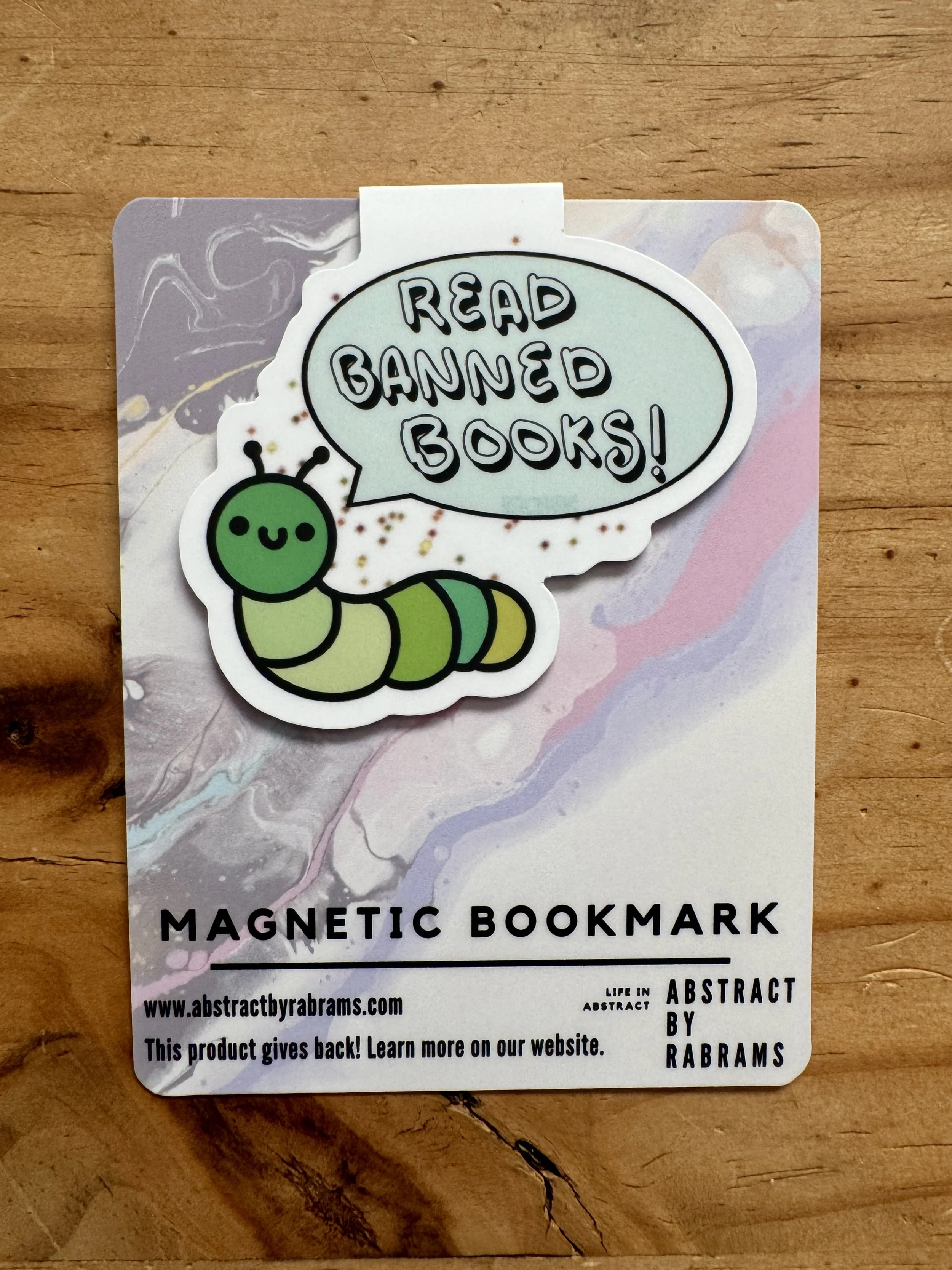 Read Banned Books Caterpillar Magnetic Bookmark - AbstractbyRabrams -