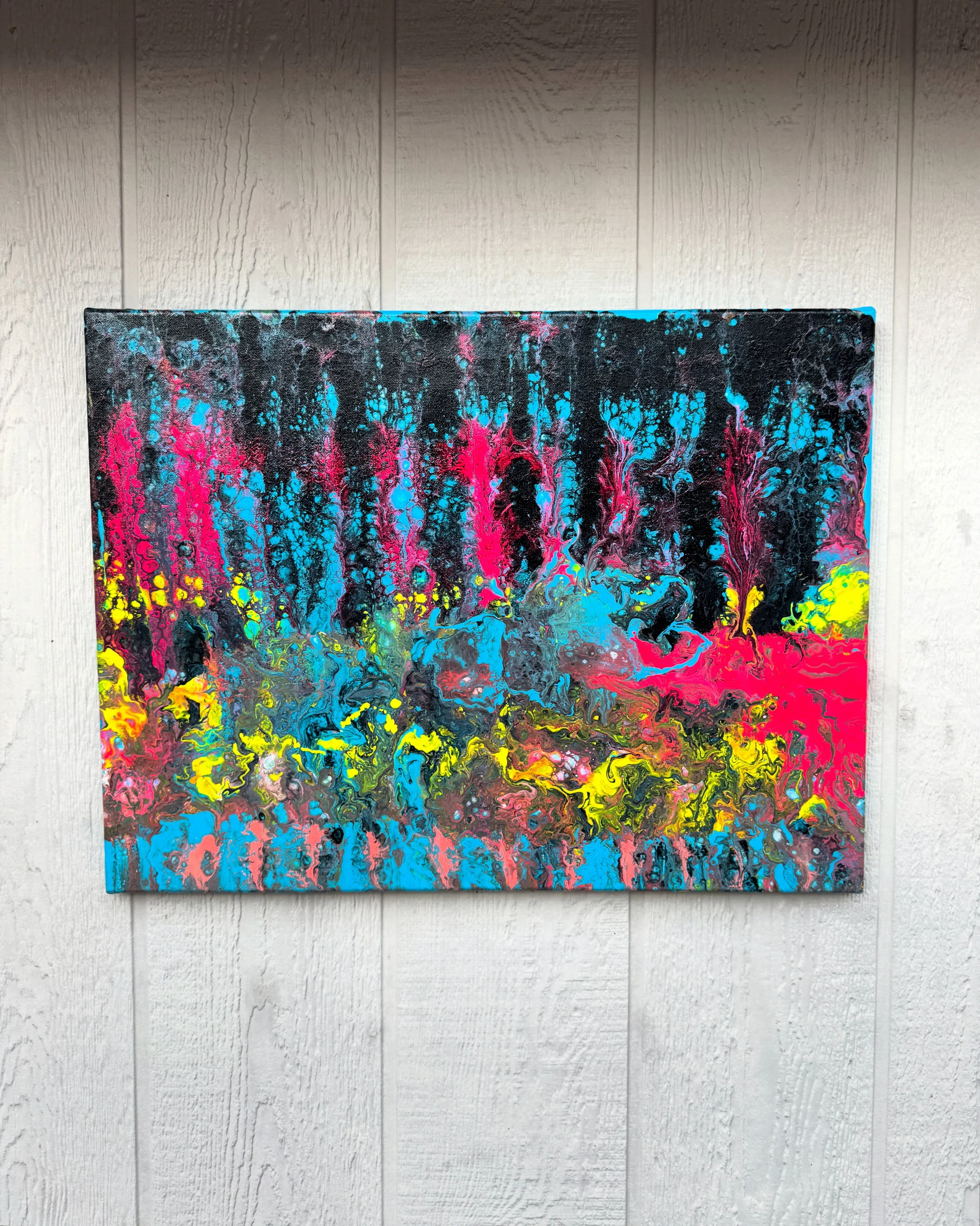 Into the Wonderland Forest Painting - 24"x18" Abstract Pour Painting - AbstractbyRabrams -