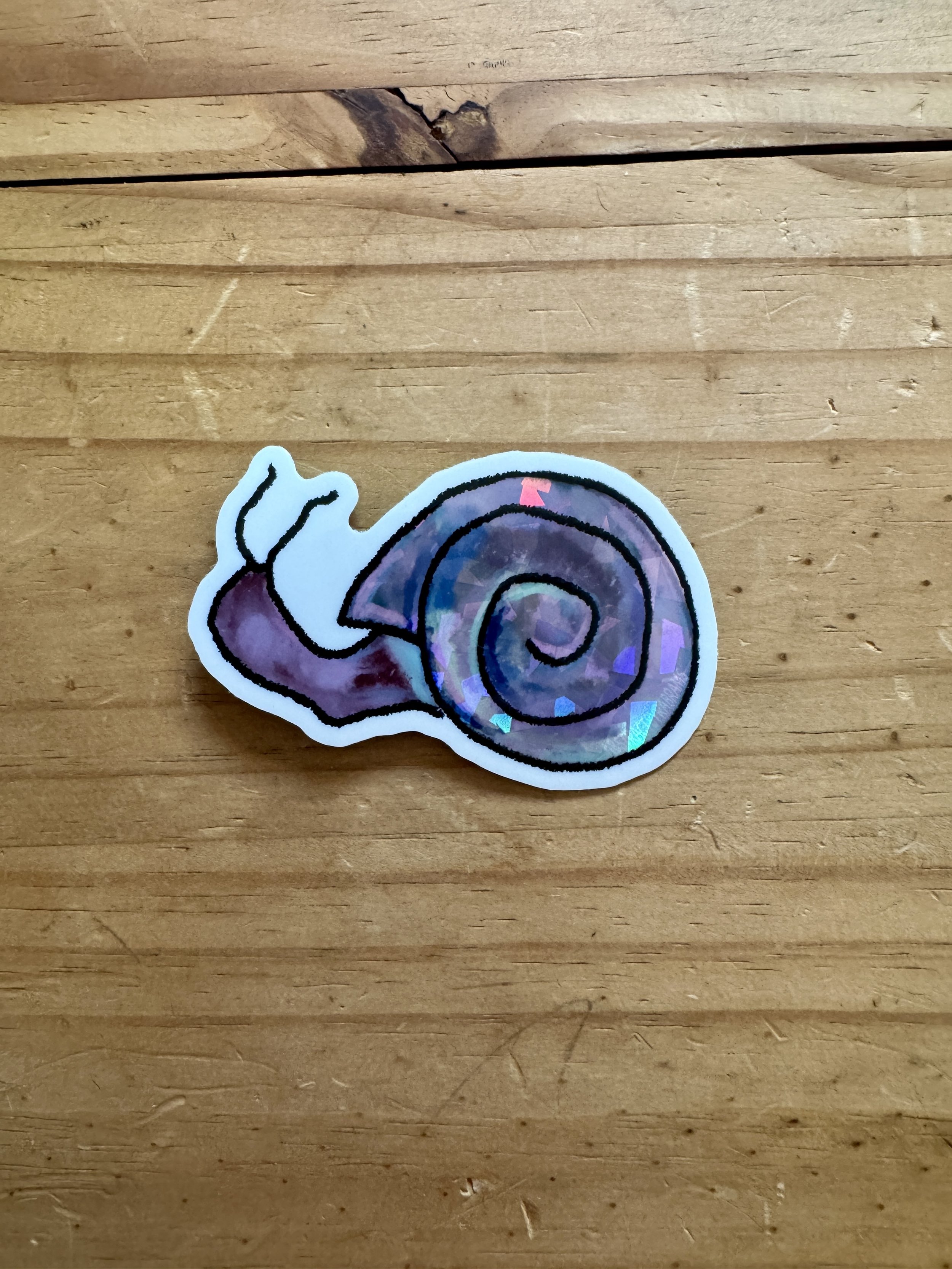 Disco Hand Drawn Snail Sticker - 3" - AbstractbyRabrams -