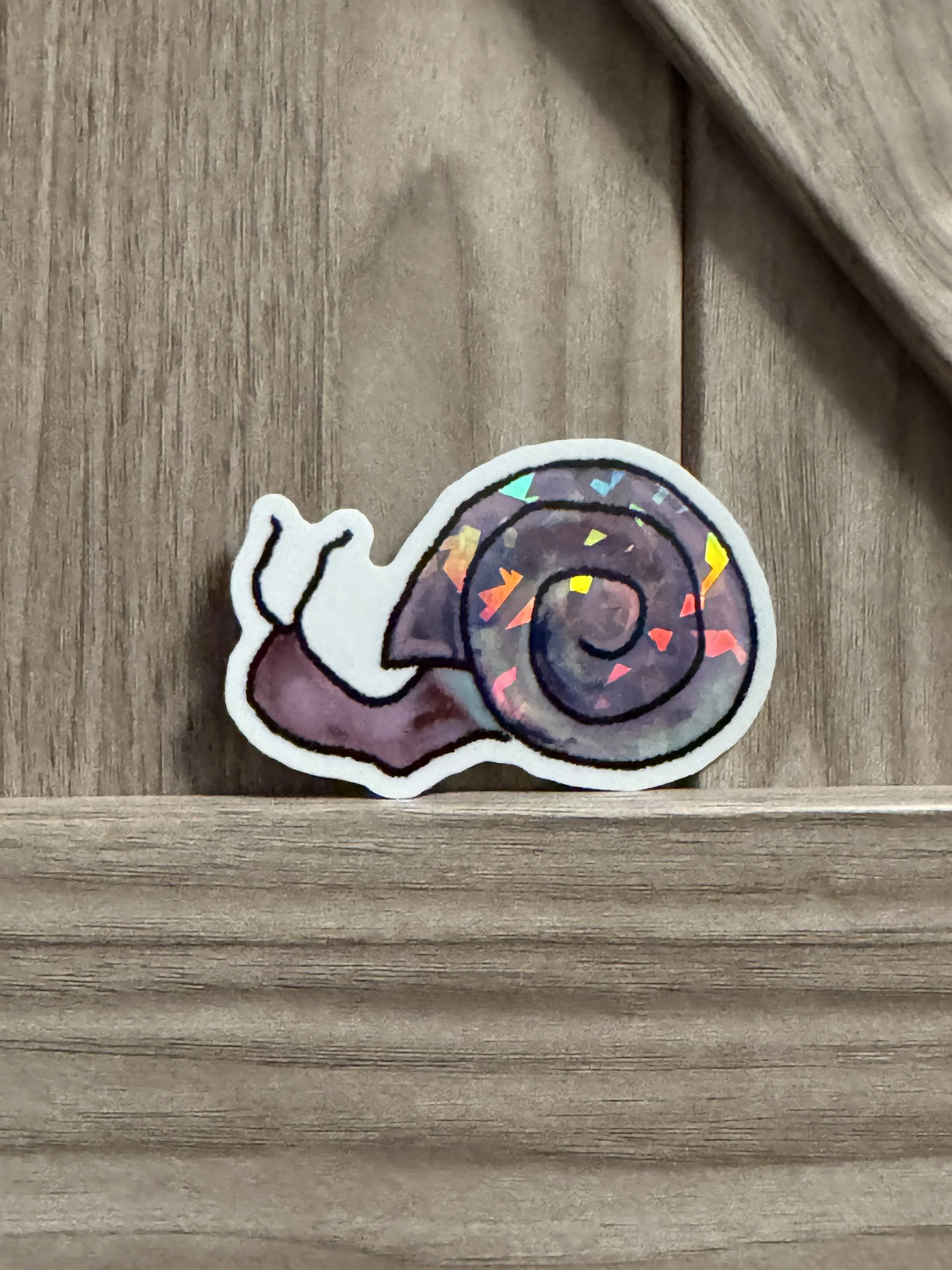 Disco Hand Drawn Snail Sticker - 3" - AbstractbyRabrams -