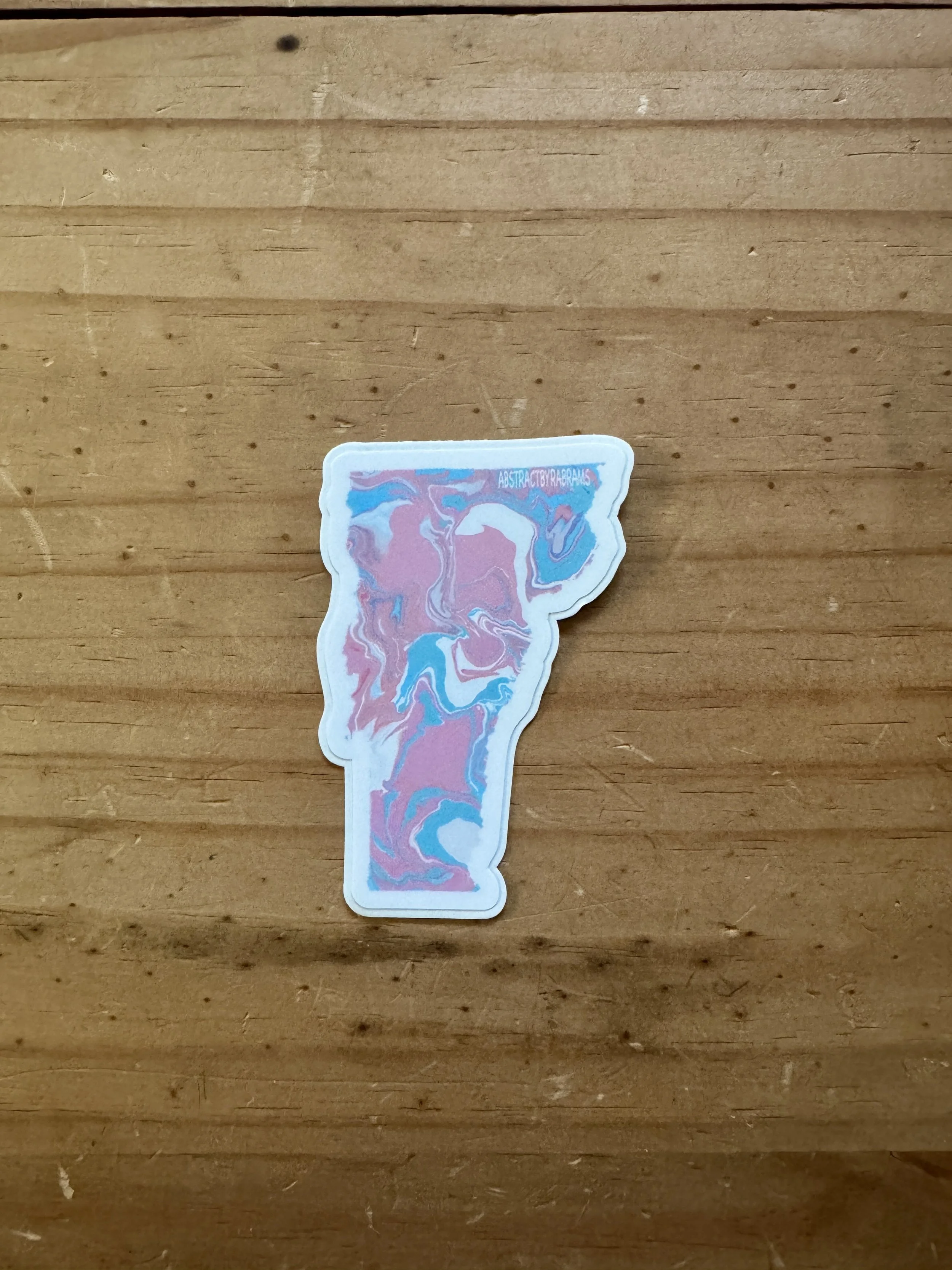 Vermont State Trans Pride and Rainbow State Vinyl Sticker - AbstractbyRabrams - SQ4054640