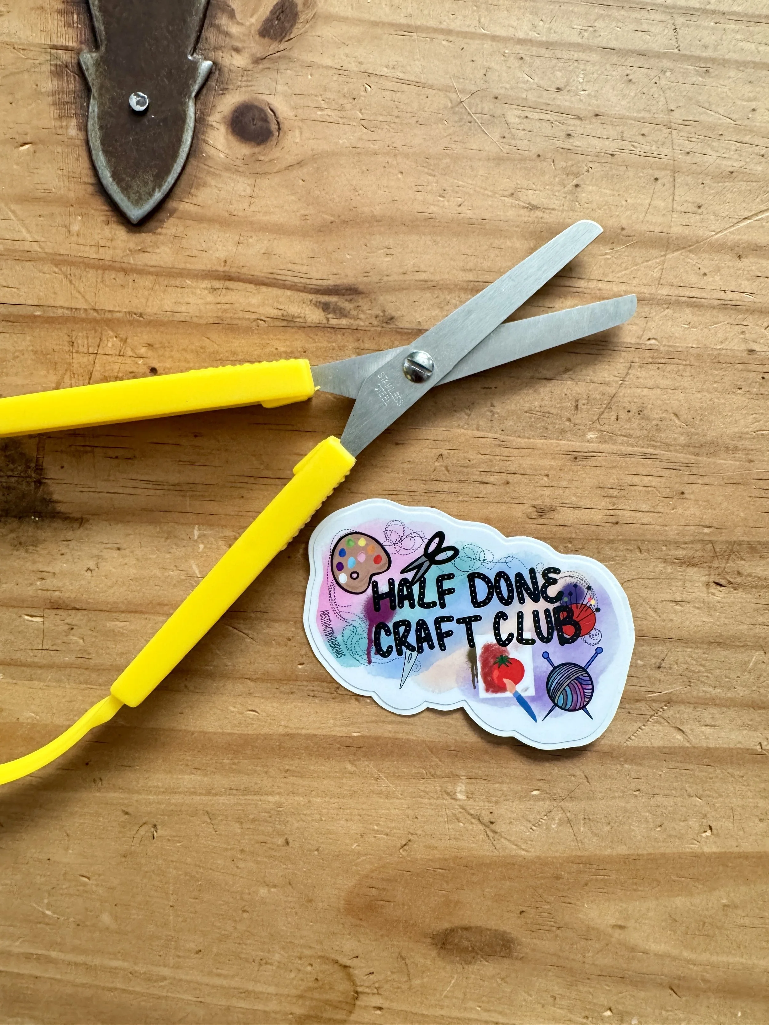 Half Done Craft Club Sticker - AbstractbyRabrams -