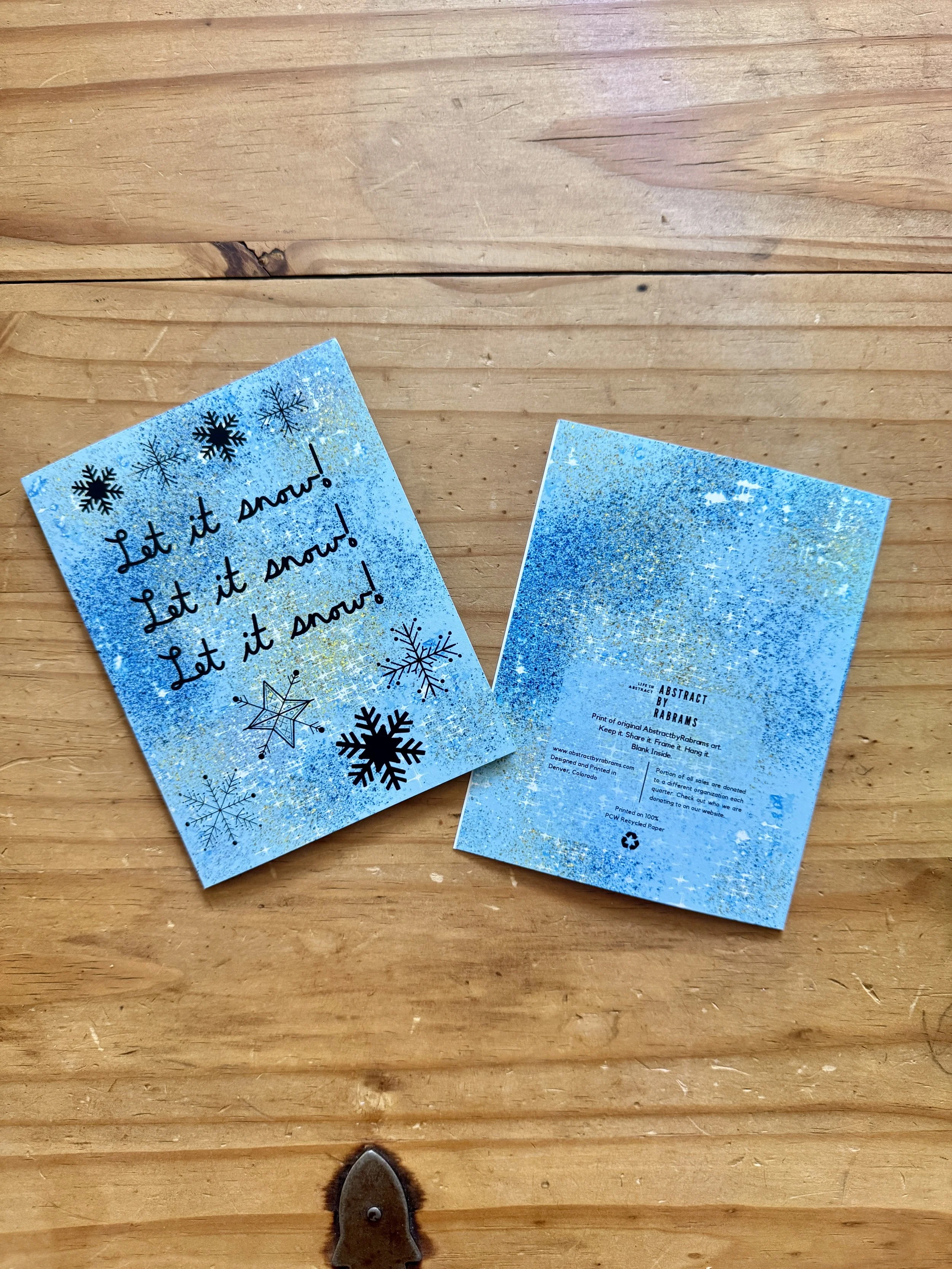 Let It Snow Greeting Card - AbstractbyRabrams -