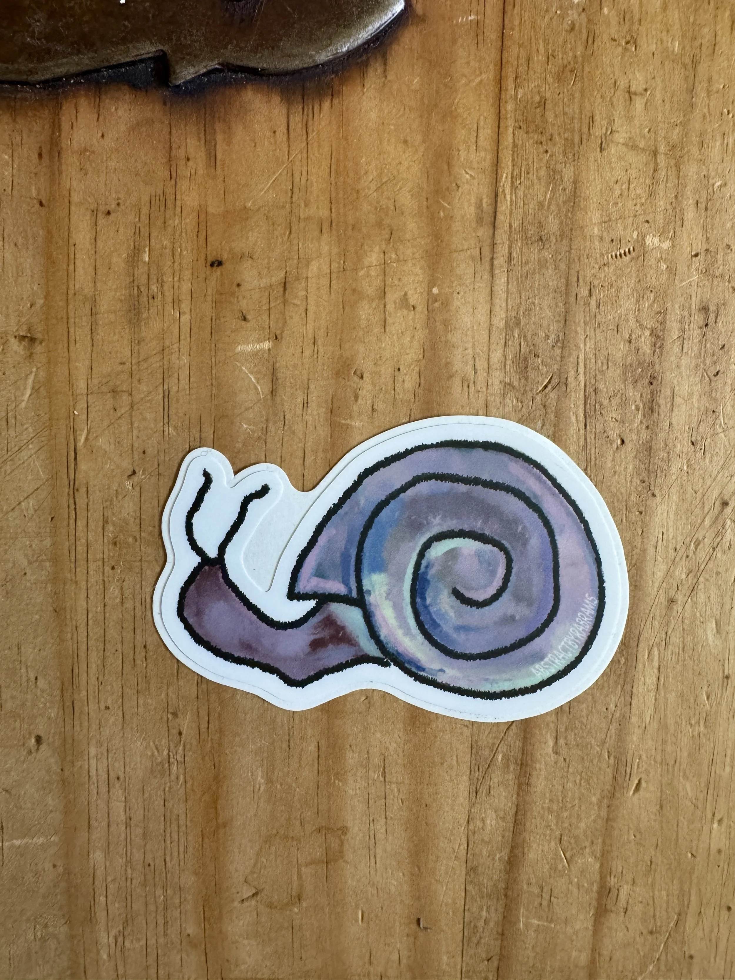 Hand Drawn Snail Sticker - 3" - AbstractbyRabrams -