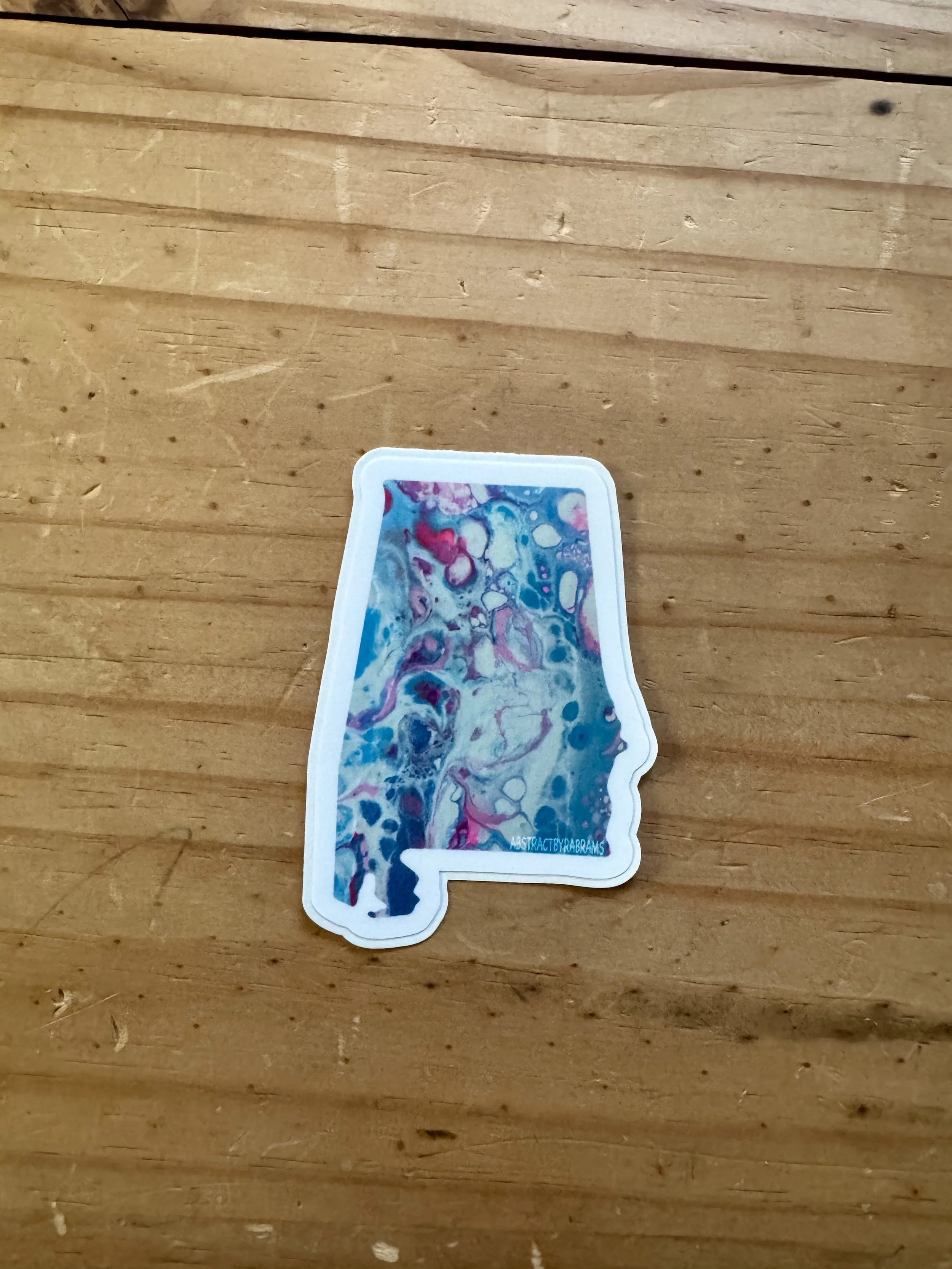 Alabama State Trans Pride and Rainbow State Vinyl Sticker - AbstractbyRabrams - SQ5945156