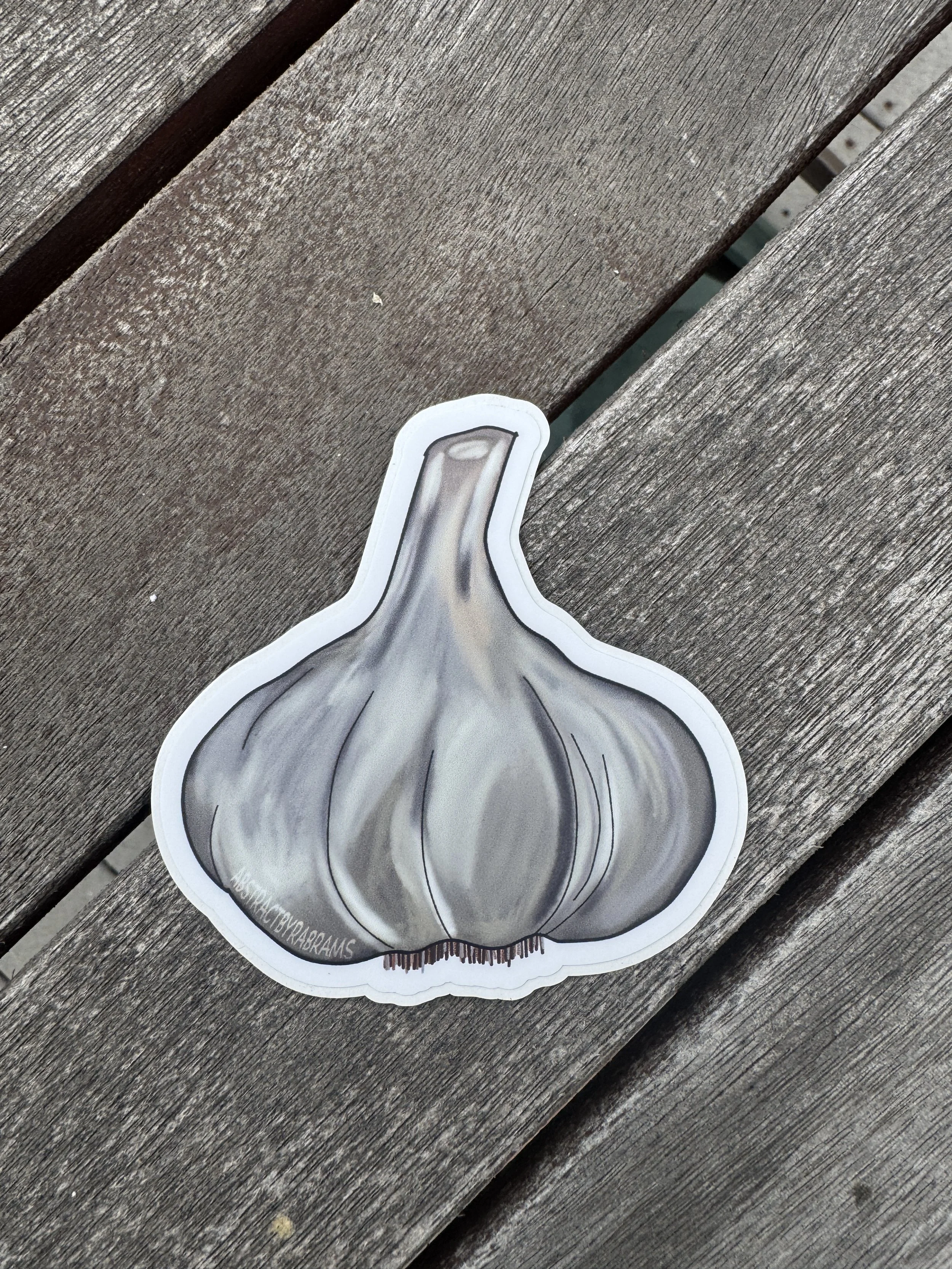 Hand Drawn Garlic Sticker - 3" - AbstractbyRabrams -