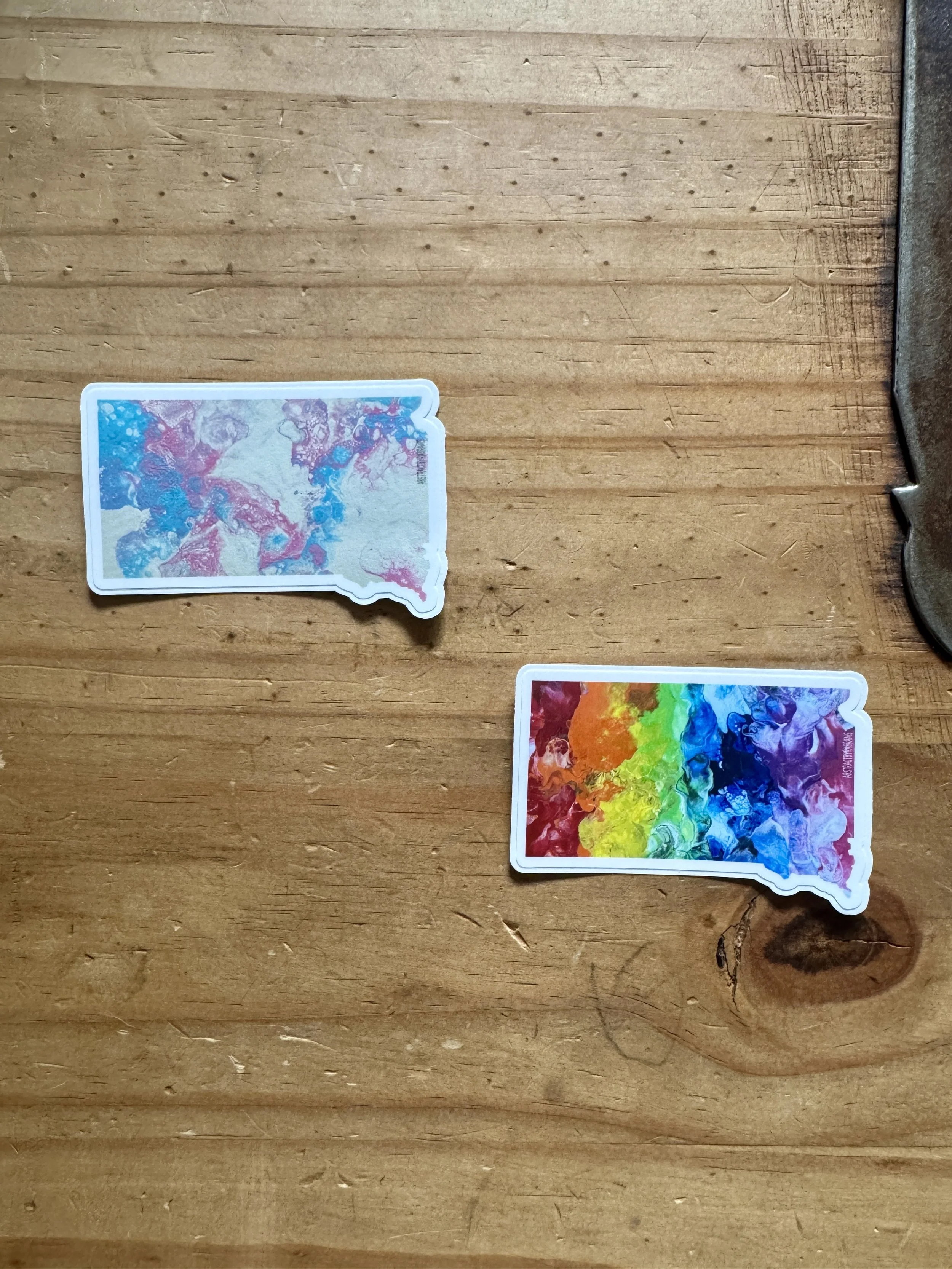 South Dakota State Trans Pride and Rainbow State Vinyl Sticker