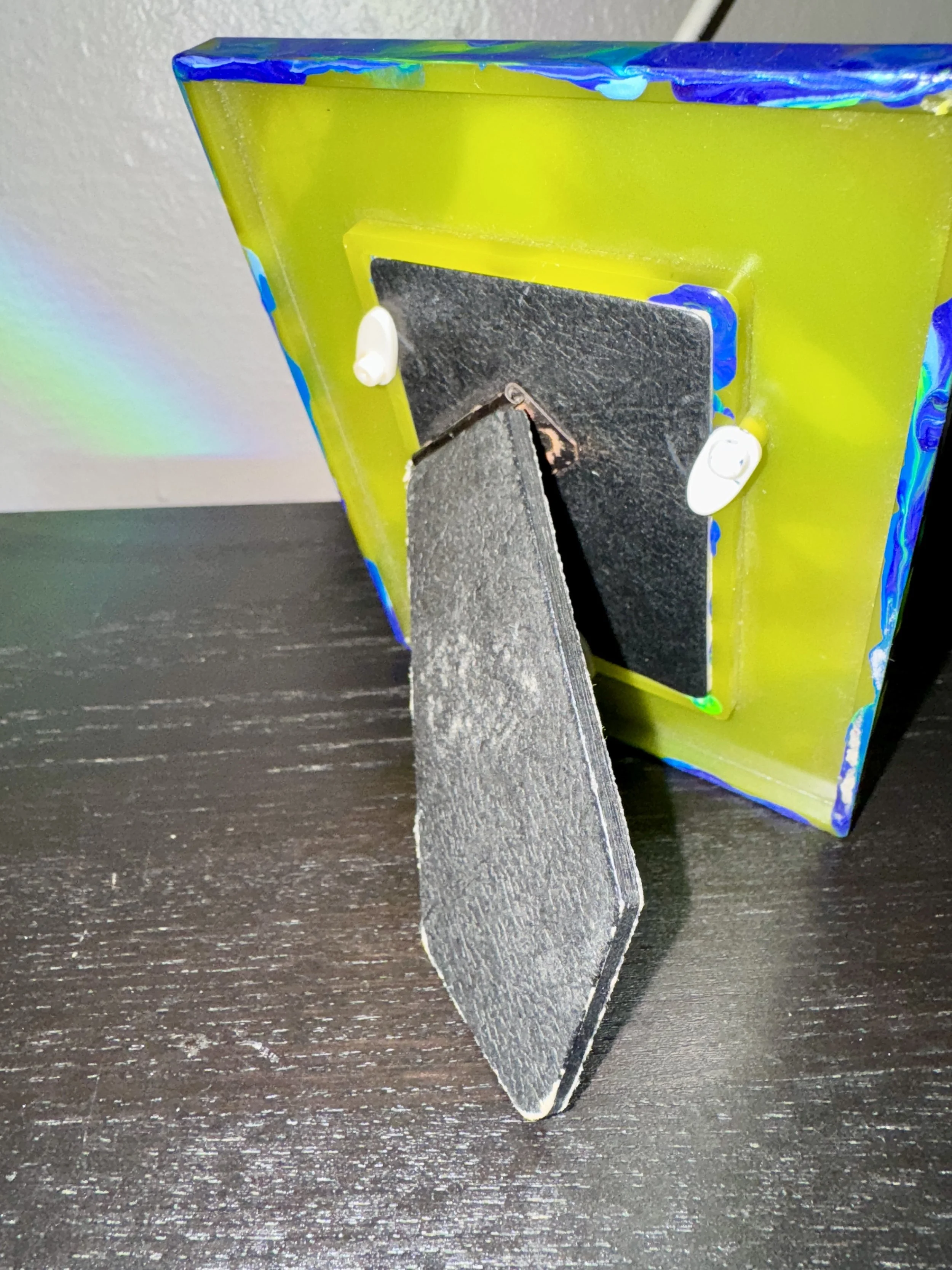 Upcycled Hand painted Picture Frame - Holds Ones 2"x3" picture - AbstractbyRabrams -