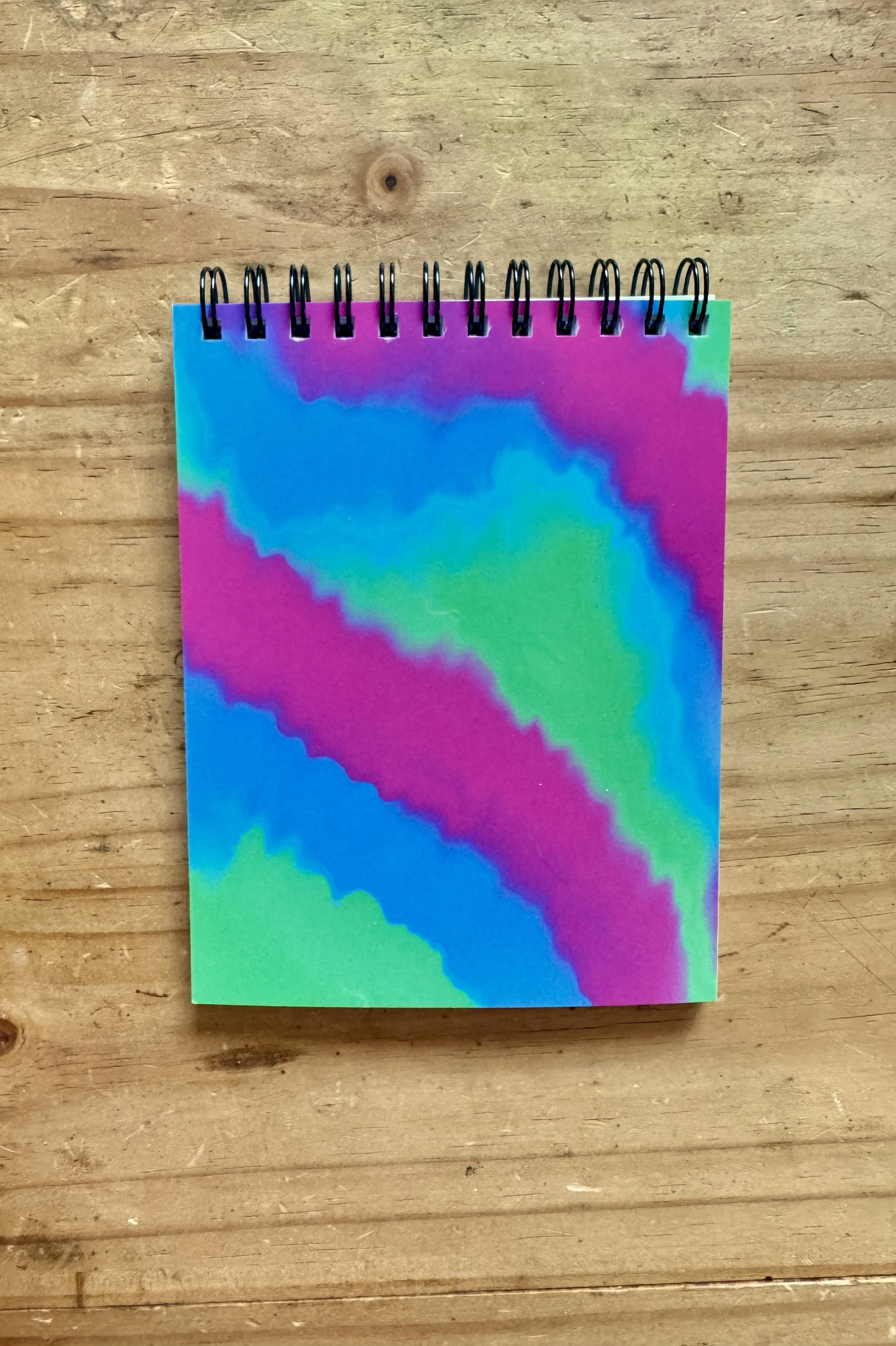 Green, Blue and Pink Lined Notepad - 5.5"x4.25" - AbstractbyRabrams -
