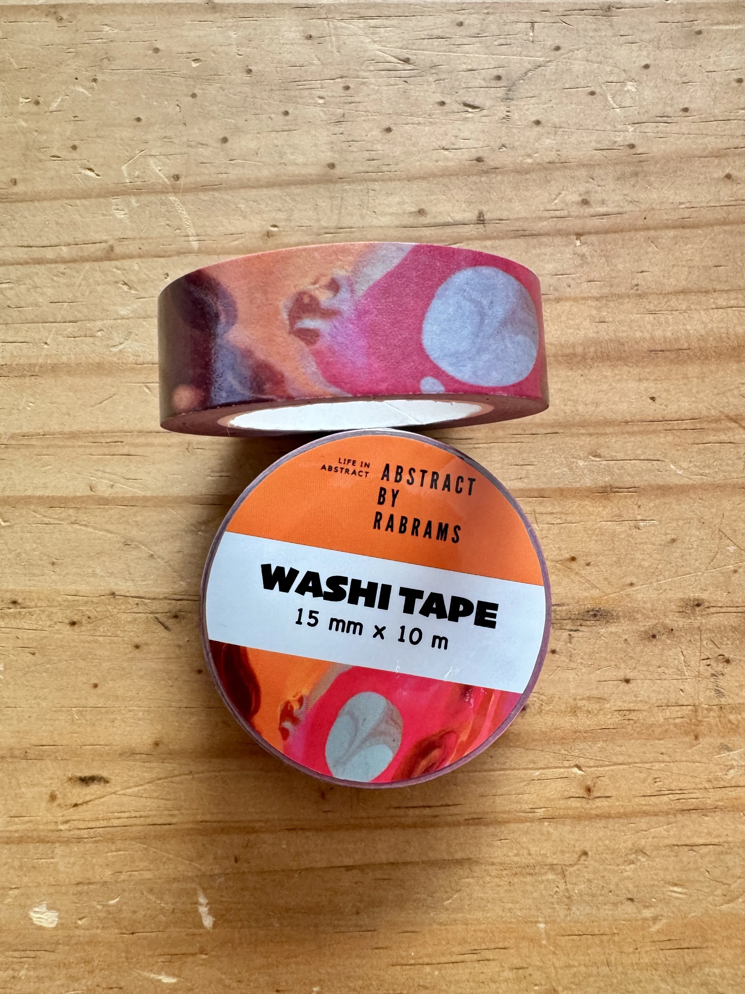 Abstract Pink and Orange Washi Tape - AbstractbyRabrams -