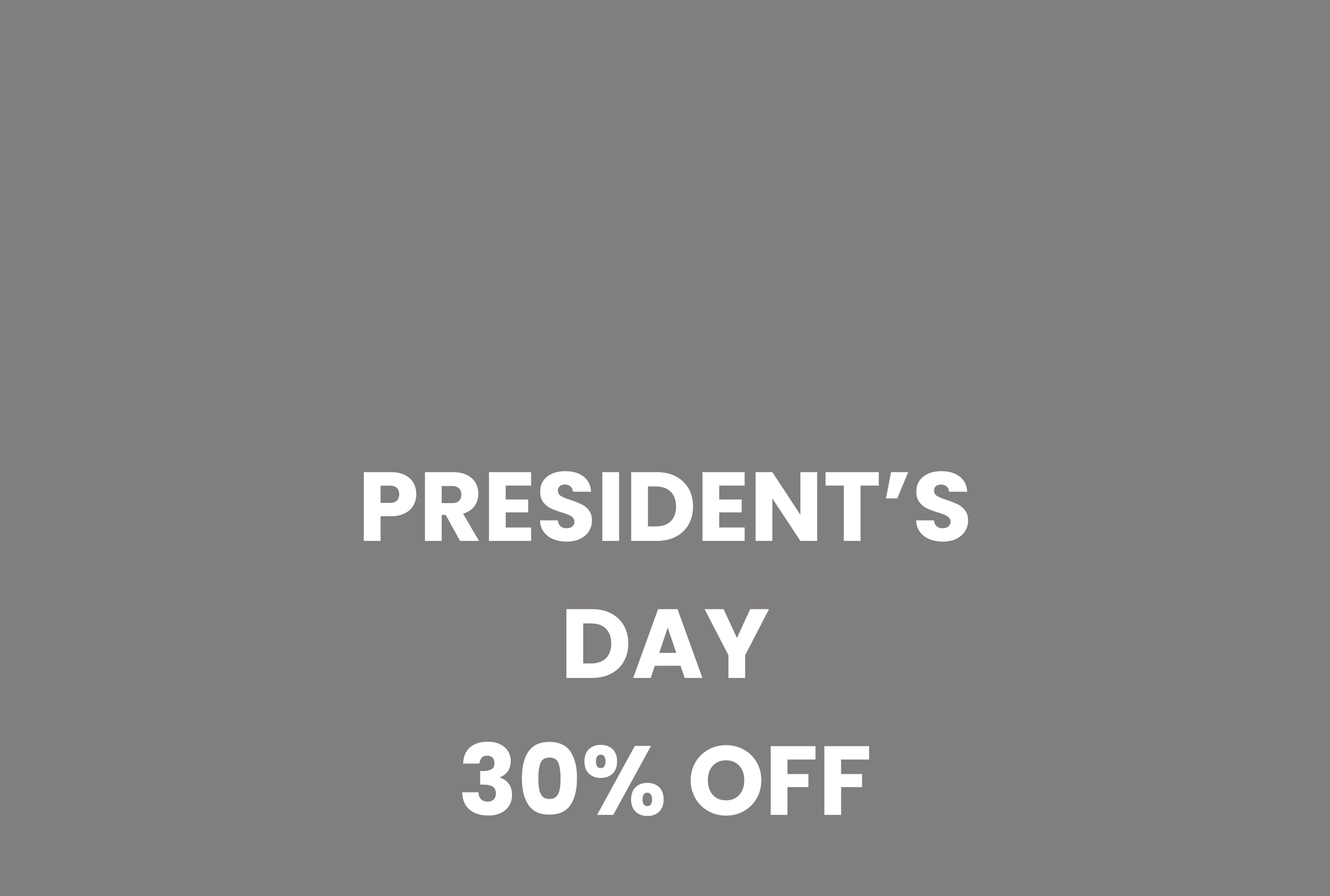 PRESIDENT’S DAY SALE