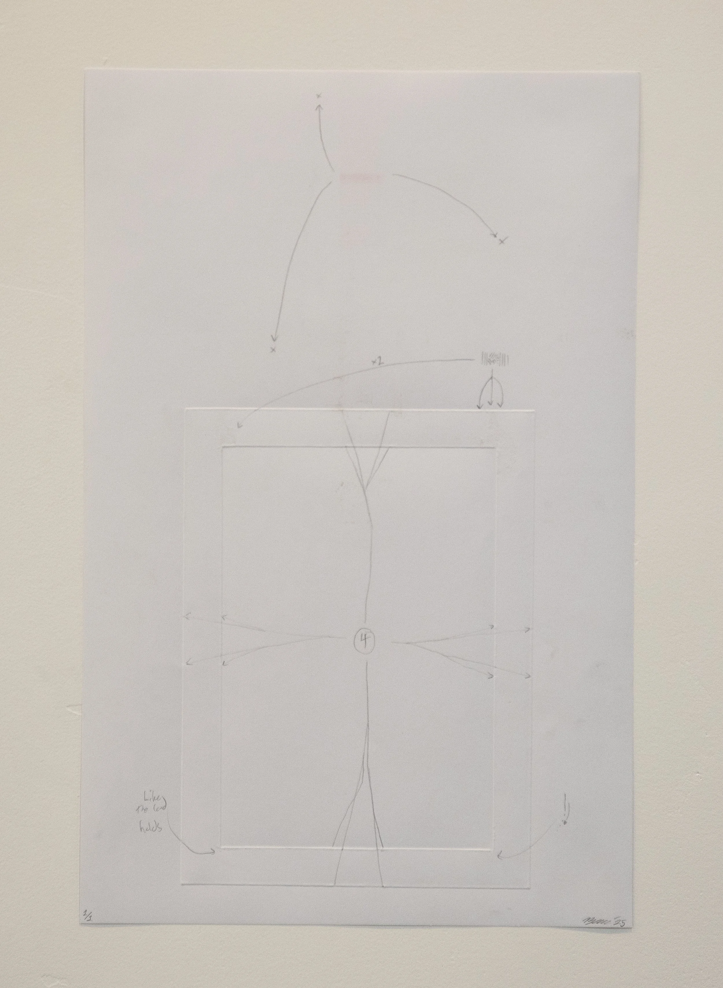 "Riso Stain No.1", Multi-media", 11 x 17", 2025