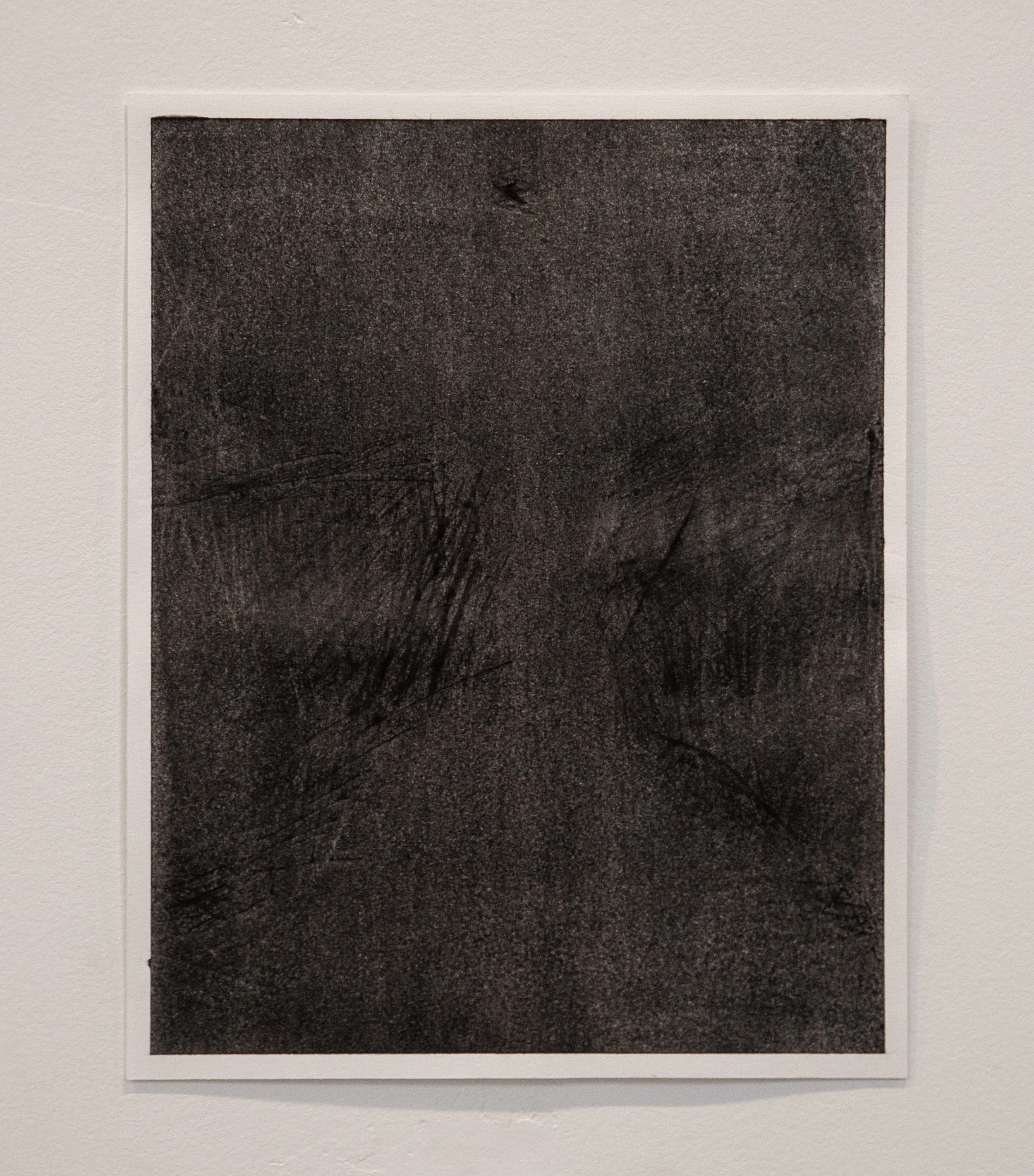 Untitled Self Portrait from Death, Charcoal on Paper, 8 x 10", 2024