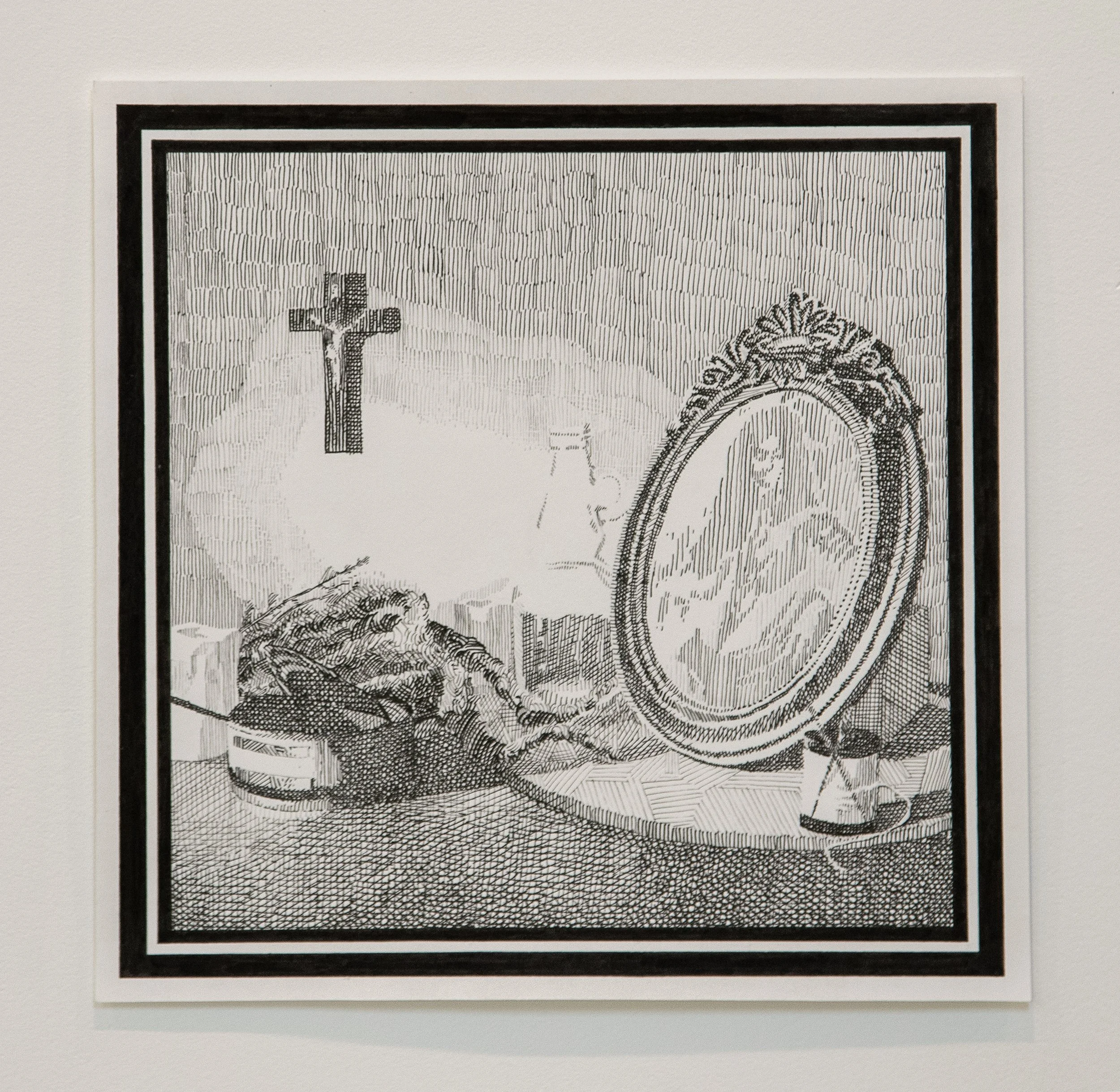 "Still Life for Jakob Böhme", Pen and Ink, 8 x 8", 2025