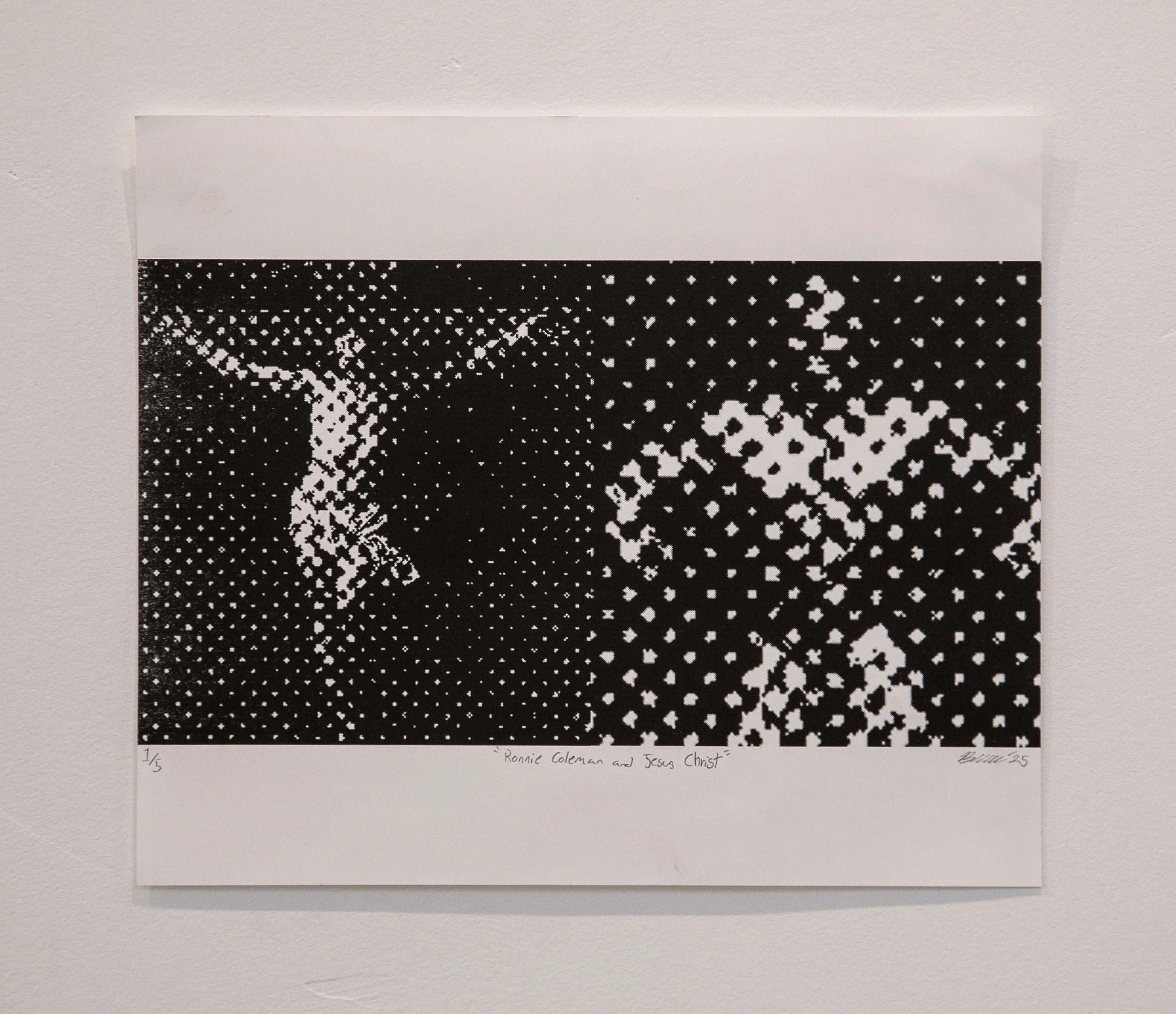 "Ronnie Coleman and Jesus Christ", Riso print (1/5), 10 x 8.5", 2025