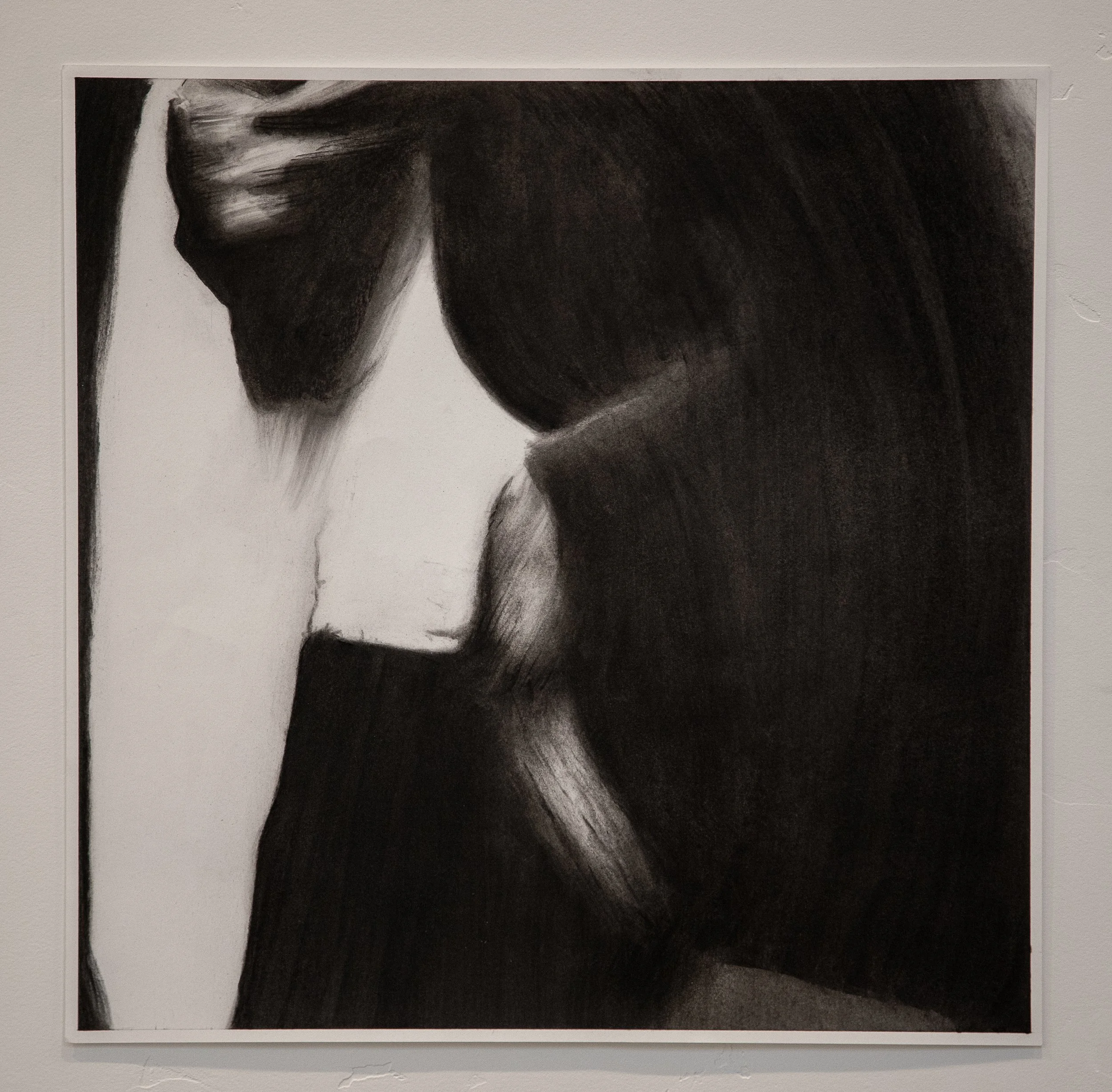 "swish", Charcoal on Paper, 18 x 18", 2024