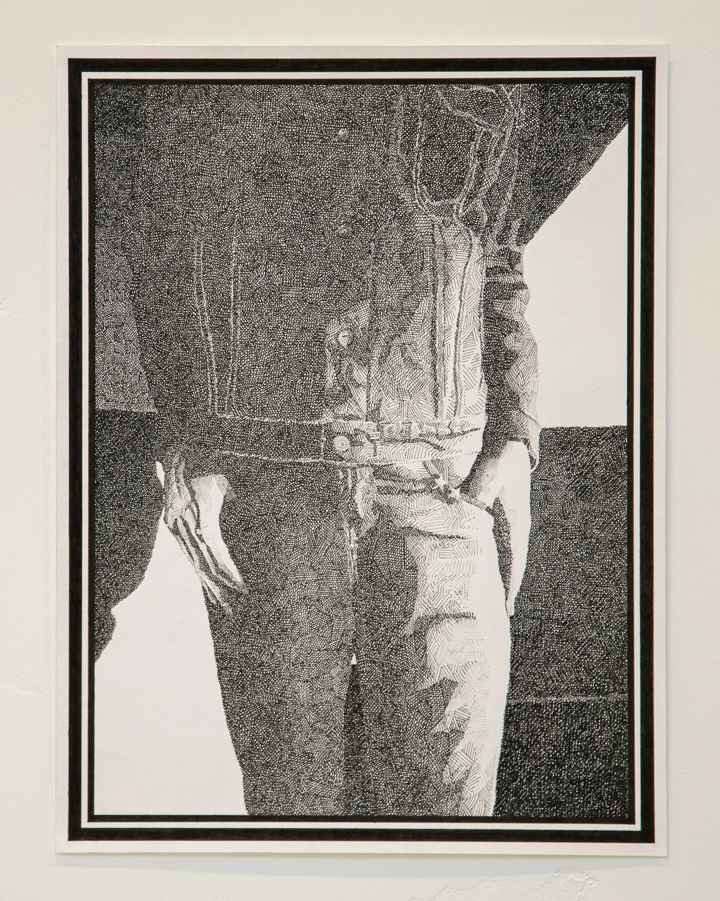 "Kneeling No.1", Pen and Ink, 12 x 16", 2025