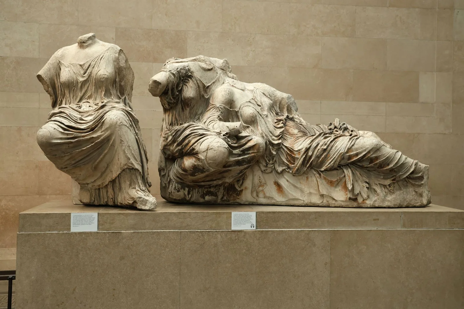 Fragmentary female figures from the east pediment of the Parthenon.