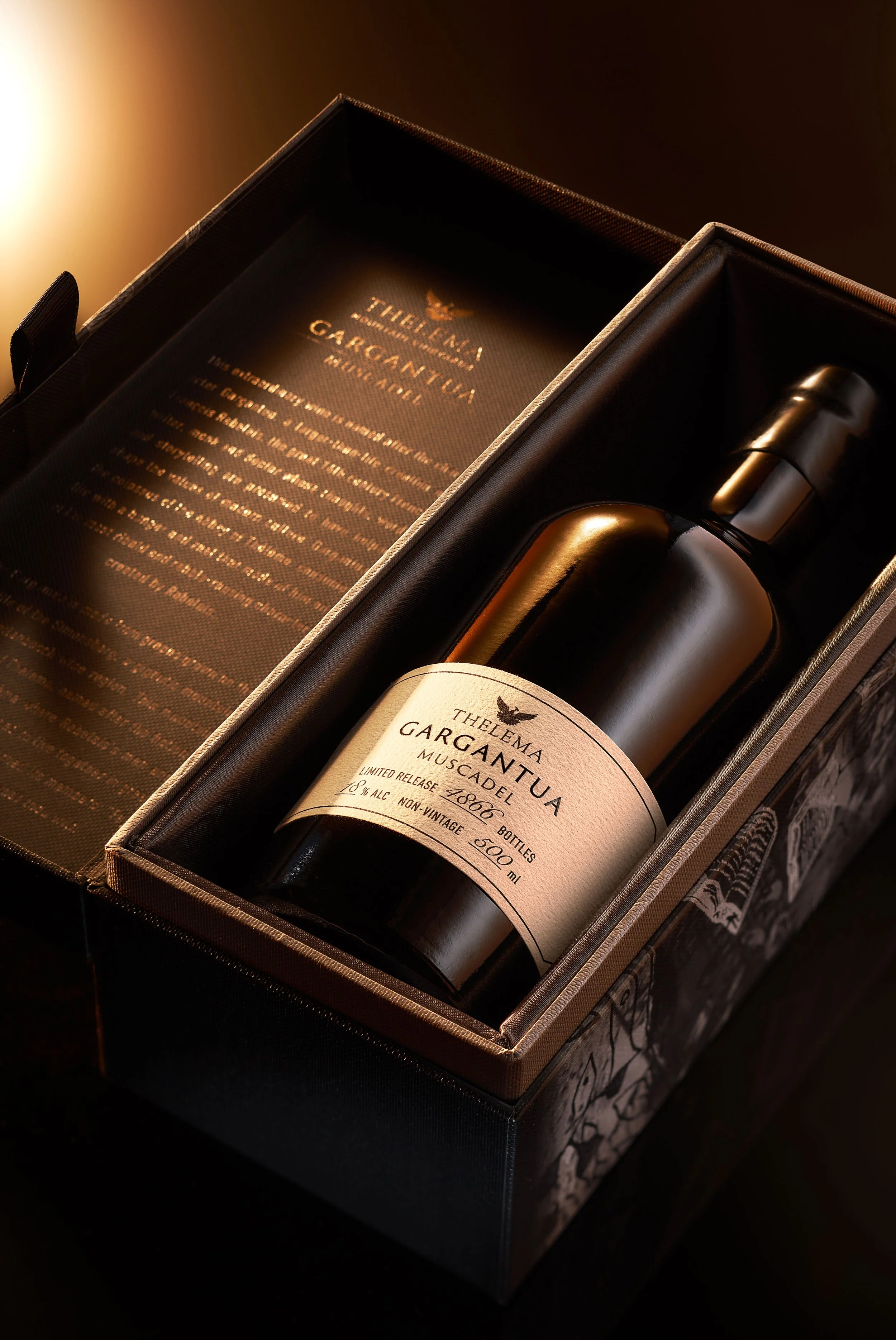 Thelema-Gargantua-Muscadel-Bottle-in-box designed by Sumi Creative Co.jpg