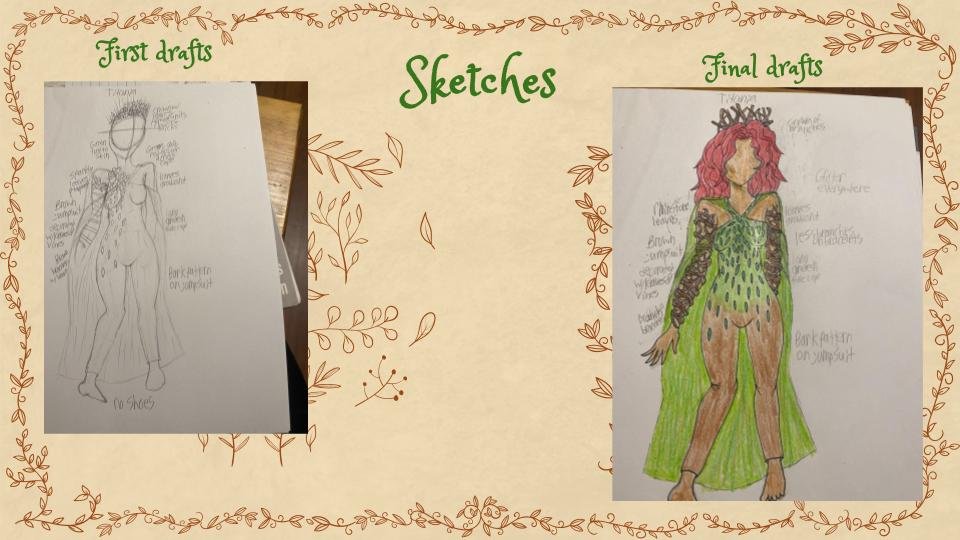 Titania sketch and final draft