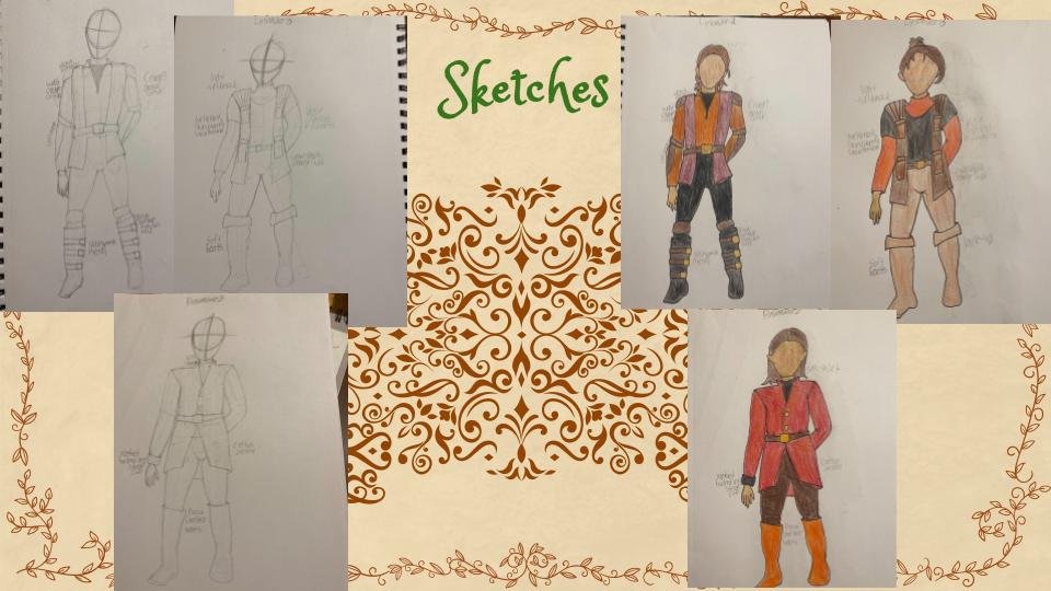 Lysander sketches and final drafts