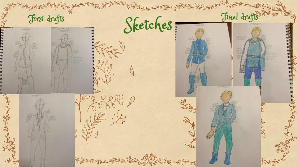 Demetrius sketches and final drafts