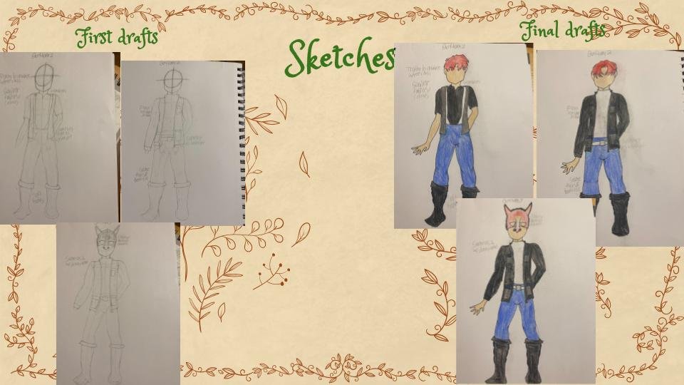 Nick Bottom sketches and final drafts