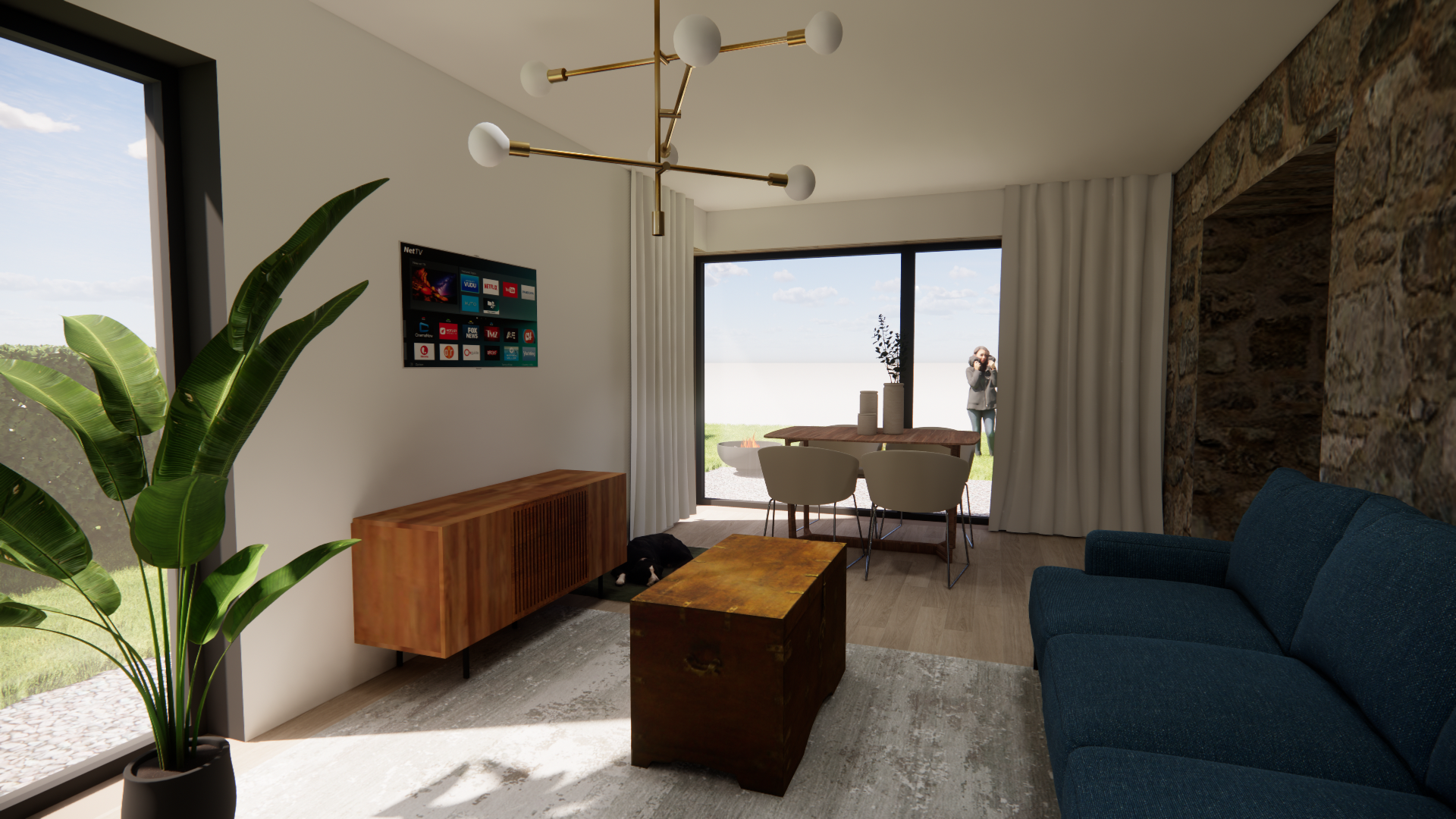 proposed interior of rear extension to cottage in Insch, Aberdeenshire