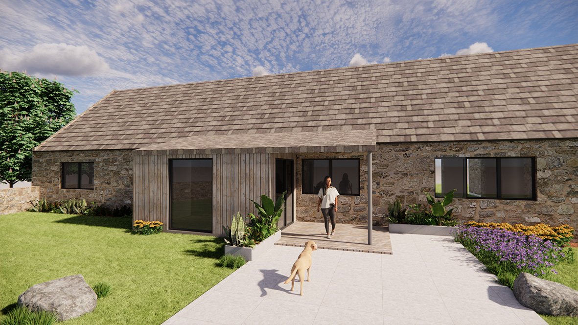 new porch extension farm house Aberdeenshire