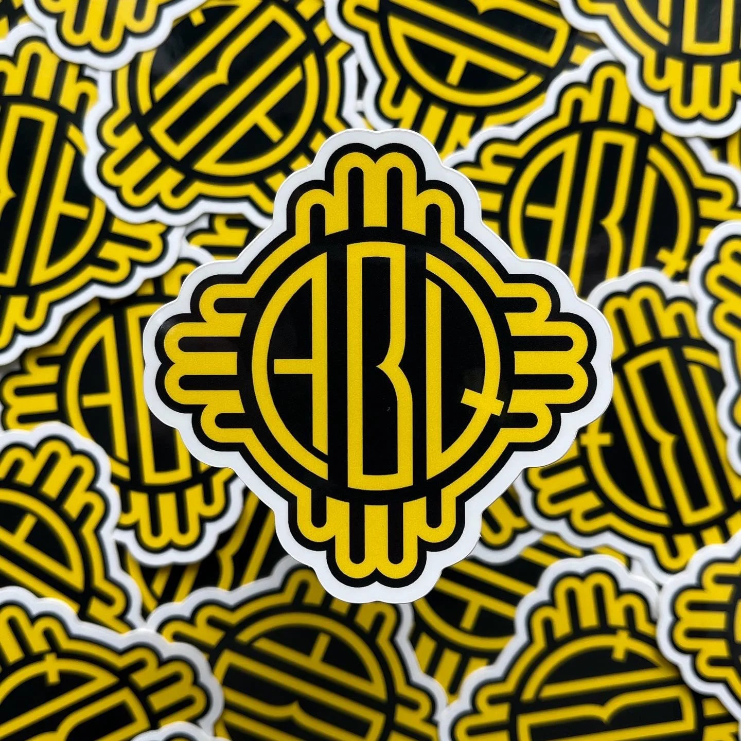 ABQ sticker in the colors of the NM United soccer team