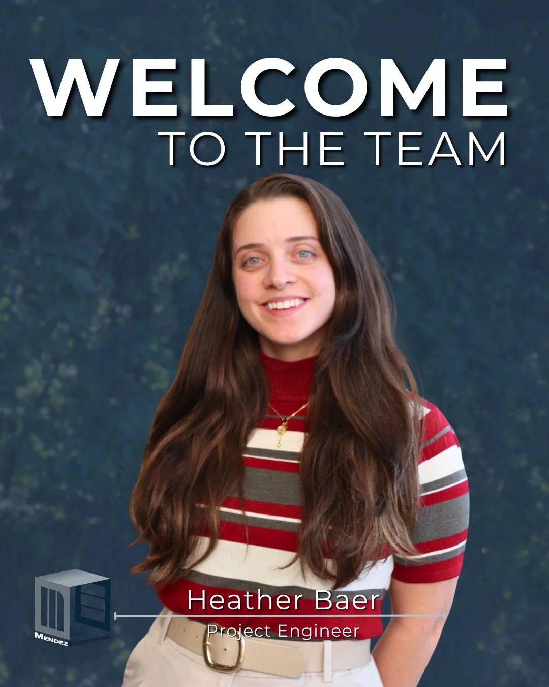 🎉 Welcome Heather Baer! 🎉
🎓 Civil Engineering graduate from UTSA
🎨 Hobbies: Drawing
🍛 Favorite food: Curry
👯 Fun fact: I have an identical twin!

Excited to have you on the team!
 #mendezengineering #engineeringexcellence