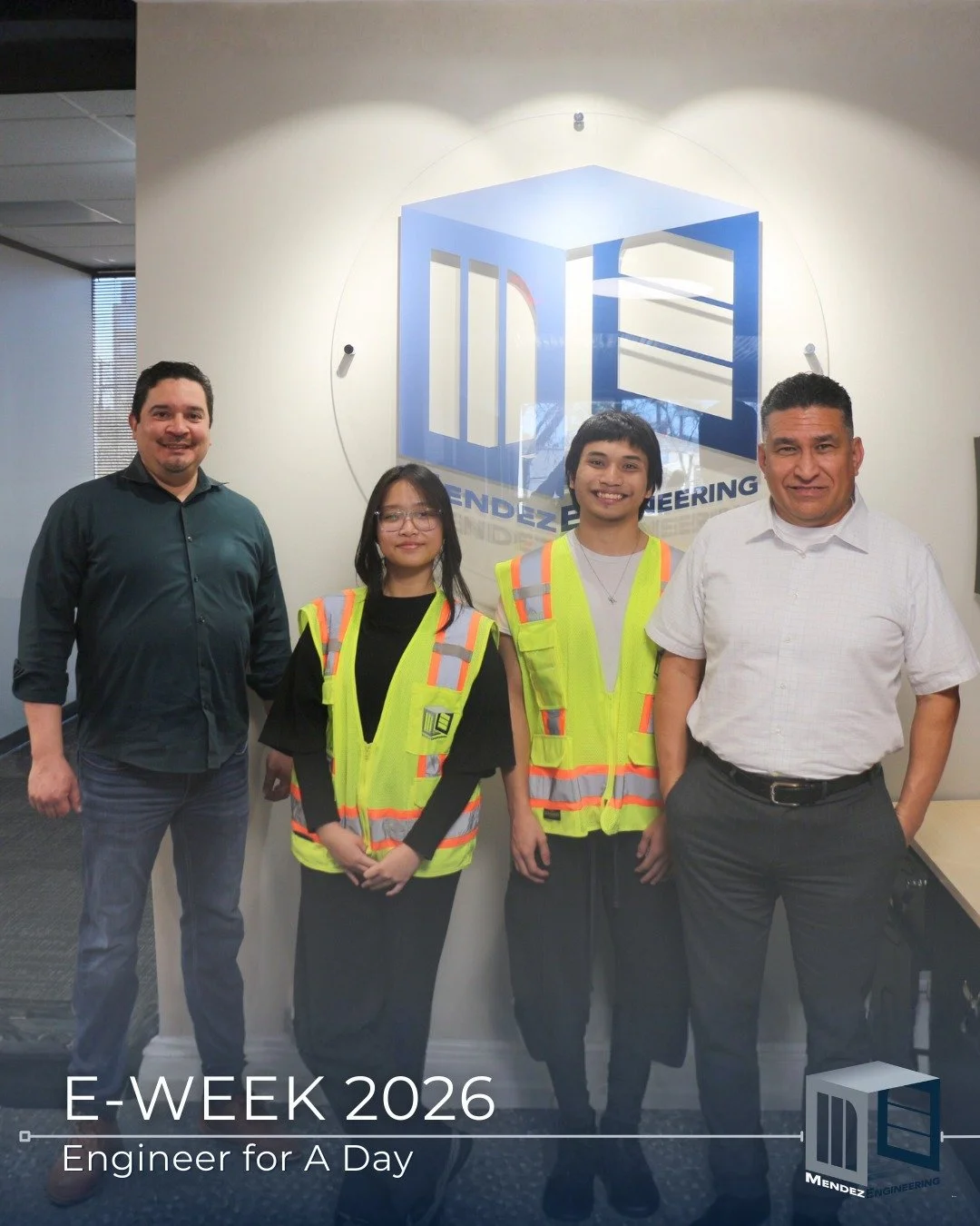 🚧✨ It&rsquo;s officially E-Week and we kicked it off the best way we know how &mdash; with Engineer for a Day at Mendez Engineering!
Today, future engineers got the full experience 👷&zwj;♂️📐
From blueprints to boots on the ground, we showed them w