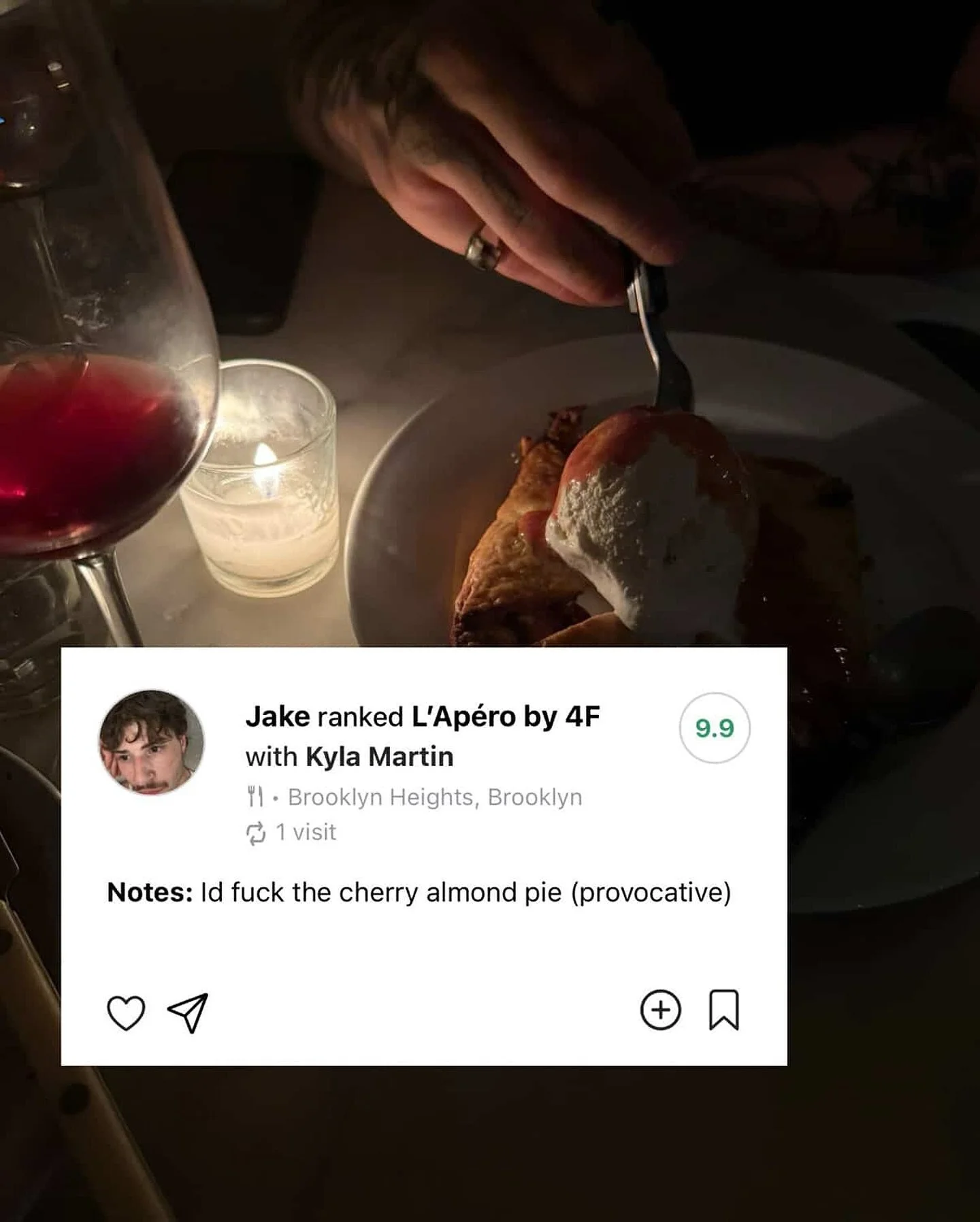 Come try the cherry almond pie with salted vanilla ice cream while it&rsquo;s on the menu (threat)