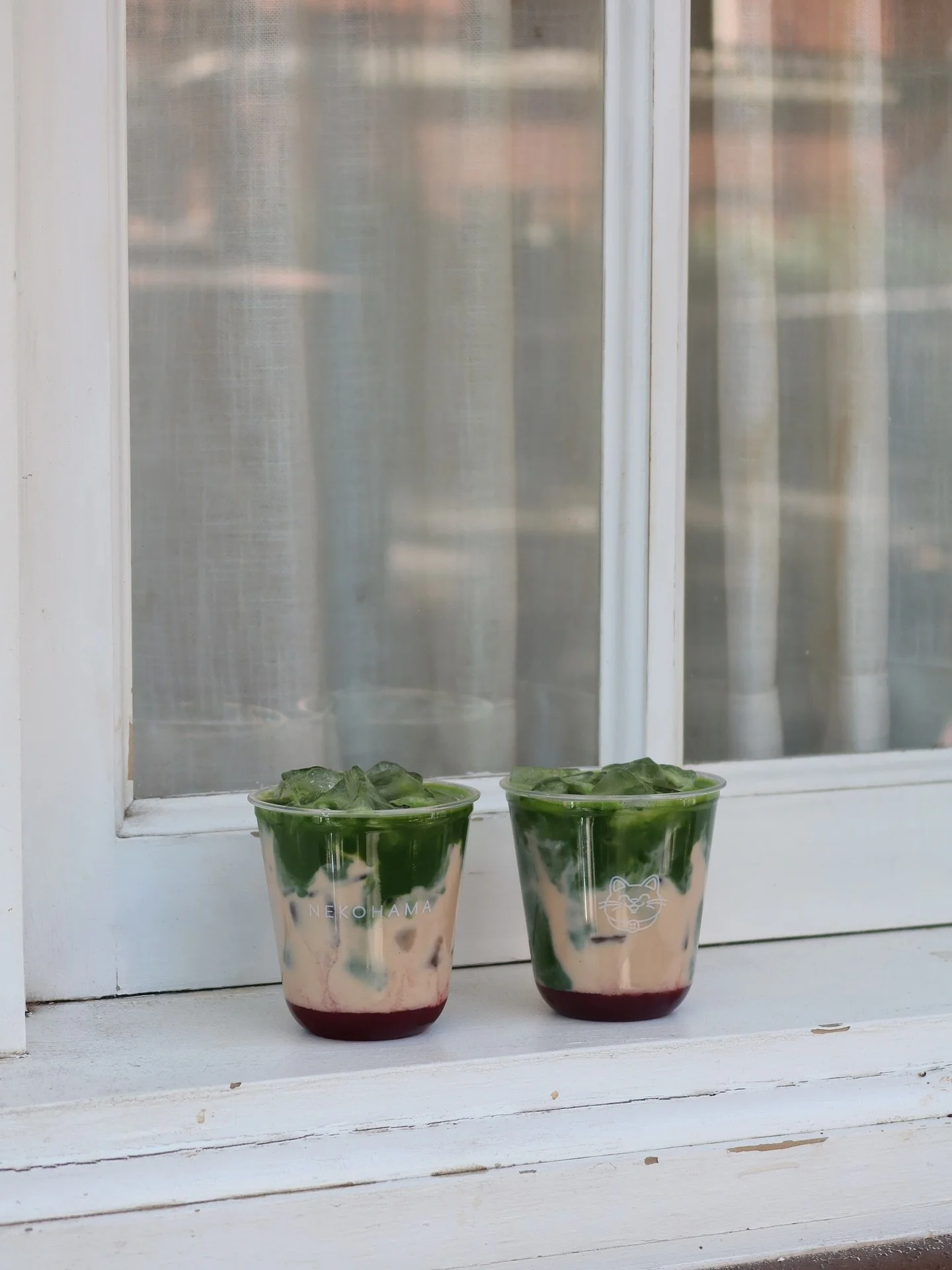 Our Framboise Iced Matcha with Pistachio Milk. Homemade Raspberry coulis topped with @tachepistachiomilk and @nekohama Matcha. It&rsquo;s as delicious as it is beautiful. 

Available at our West Village location today through Sunday! 

Only at 119 We
