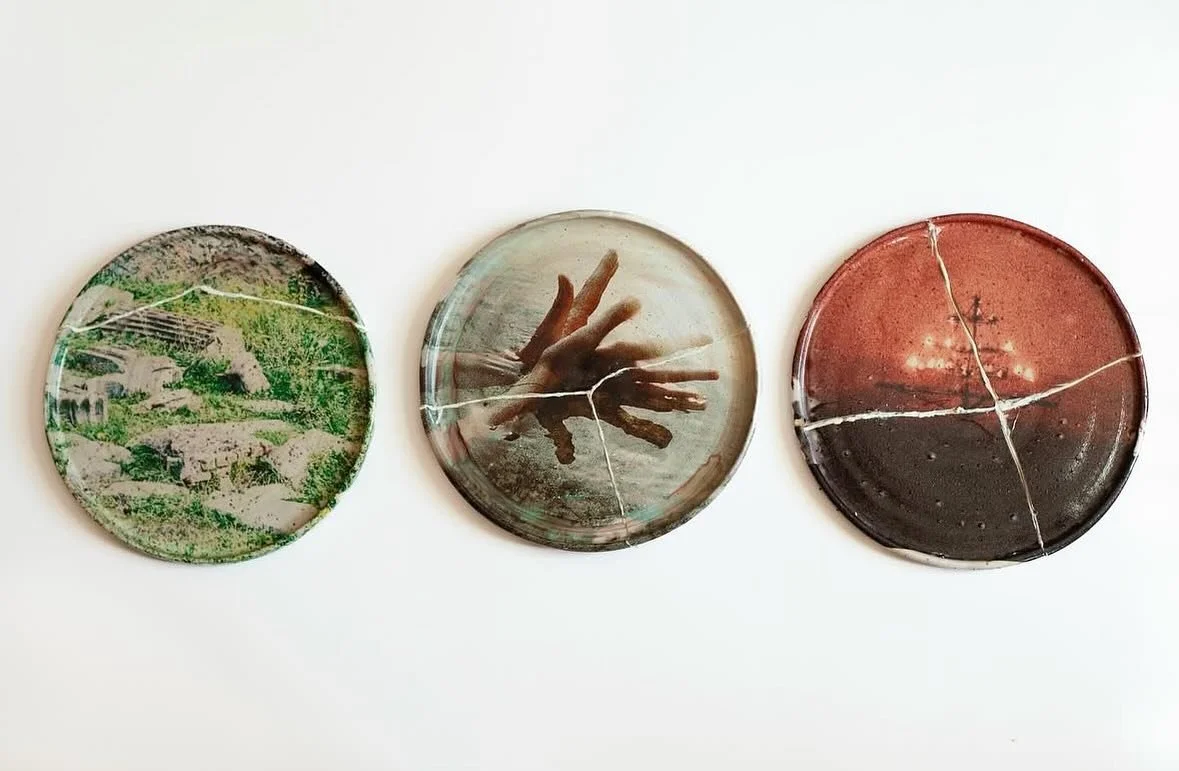 Siri Burt starts her residency next week and we are excited to have her around! These pieces recently went to the @royal_scottish_academy to join their permanent collection. &ldquo;Procession of Myth&rdquo;, 2025, ceramic, inkjet,and polyfilla. @siri