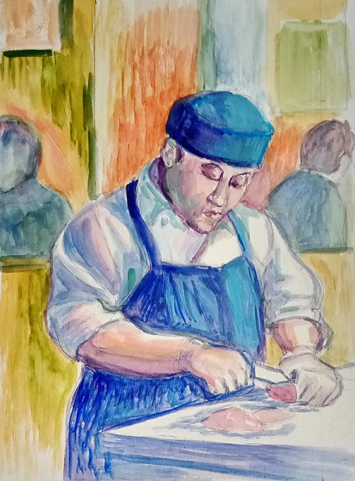 Sushi Chef 
gouache
19.5 in. x 16 in.
